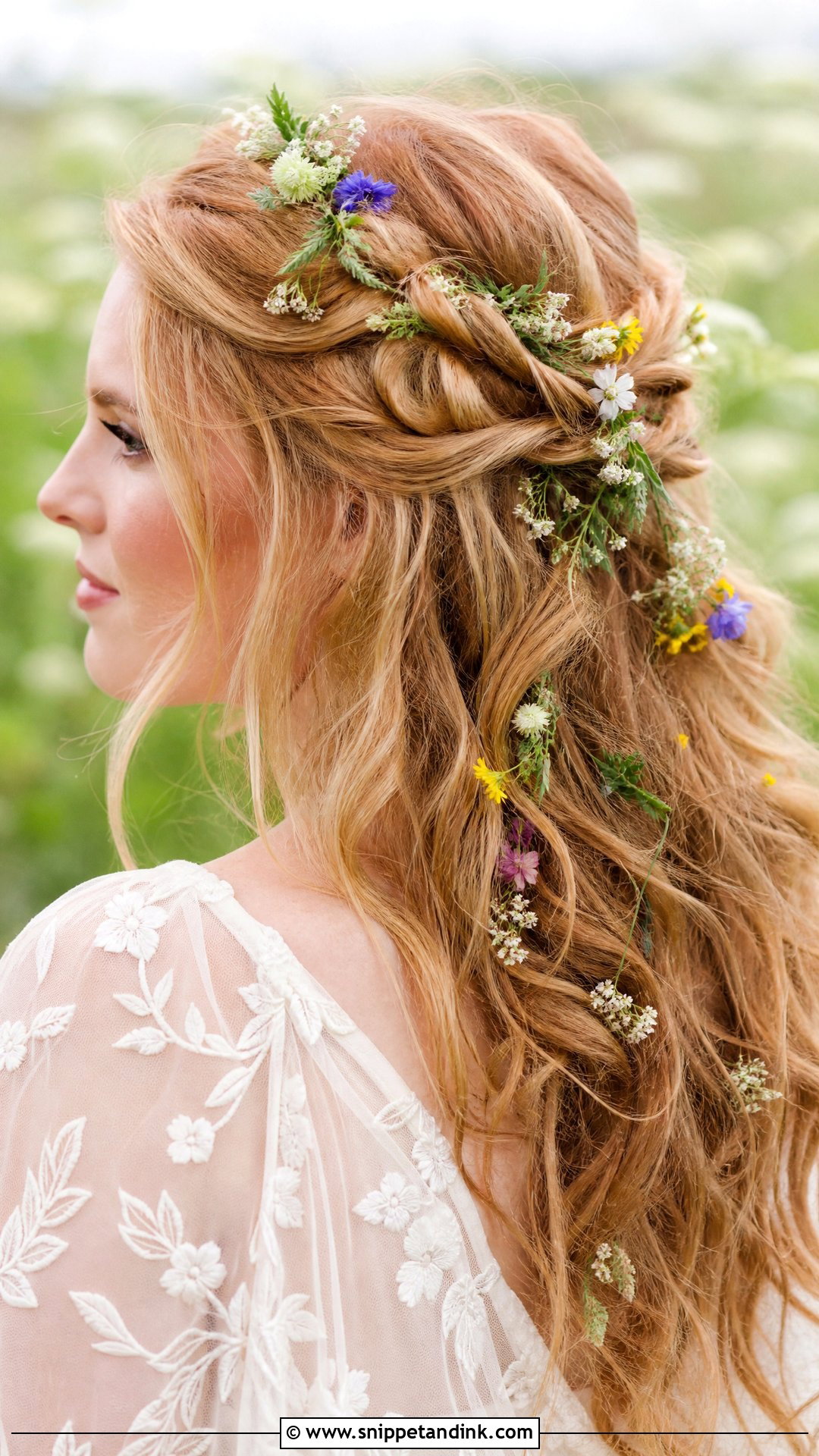 Wildflower Wedding Hair - Snippet and Ink - 15 Flowers for Hair Wedding Ideas