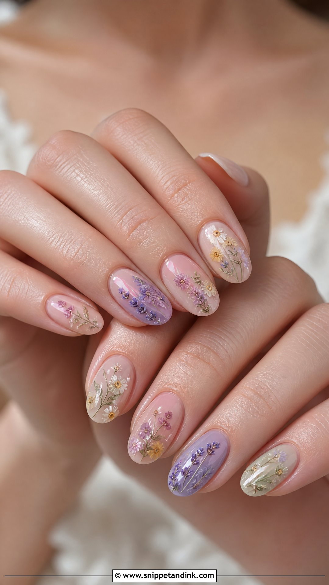 Wildflower Wedding Nails - Snippet and Ink - 25 Floral Wedding Nails