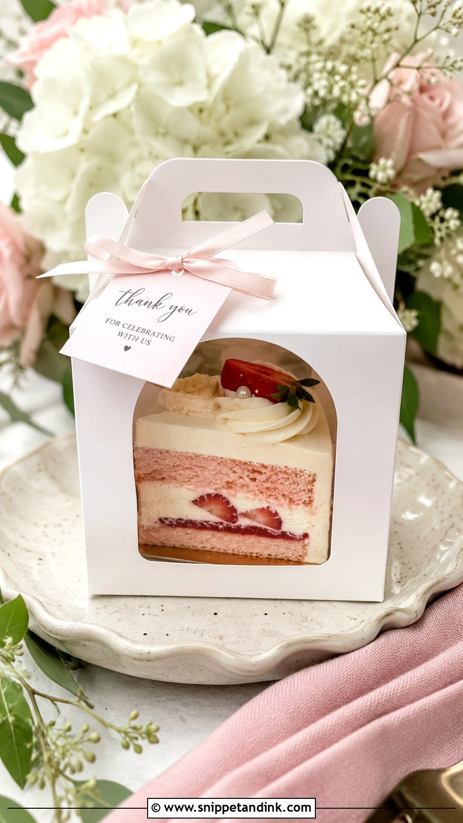 Window Wedding Cake Favor Box - Snippet and Ink - 20 Wedding Cake Favor Boxes