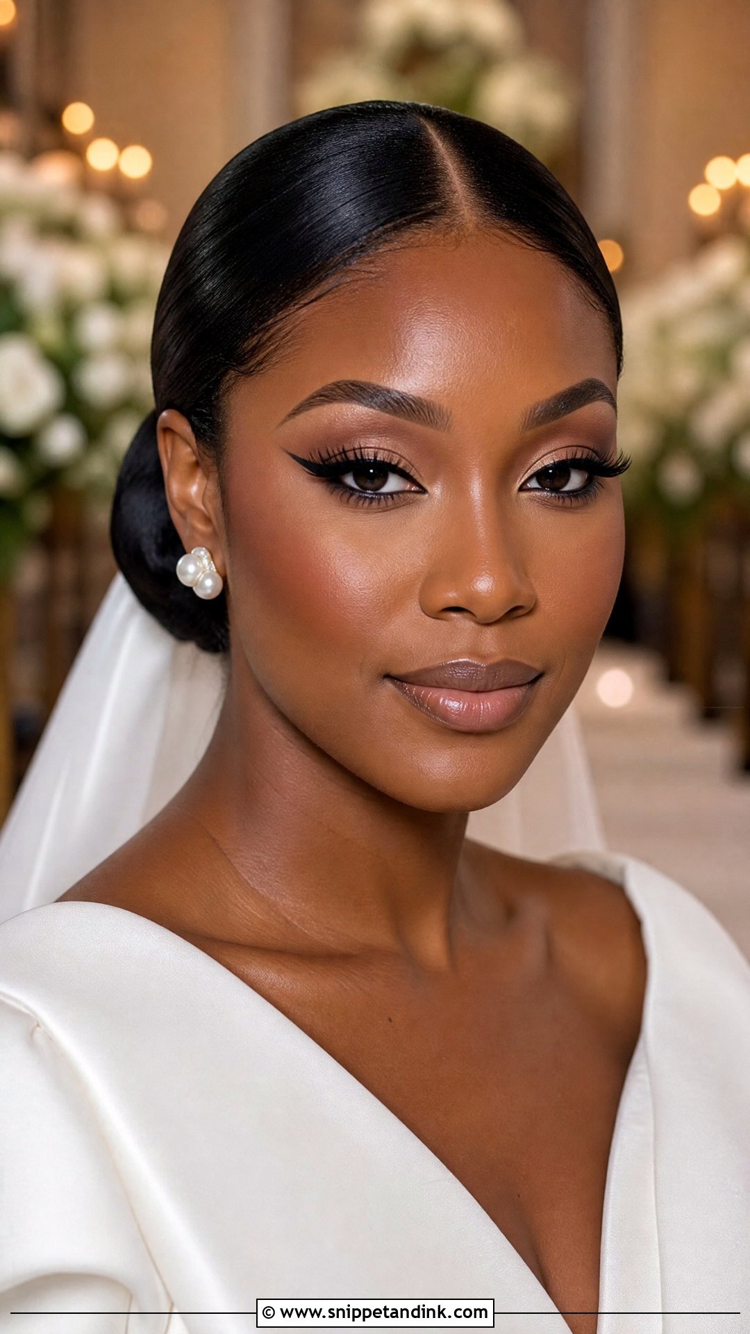 Winged Liner Black Bridal Makeup - Snippet and Ink - 30 Black Bridal Makeup Ideas
