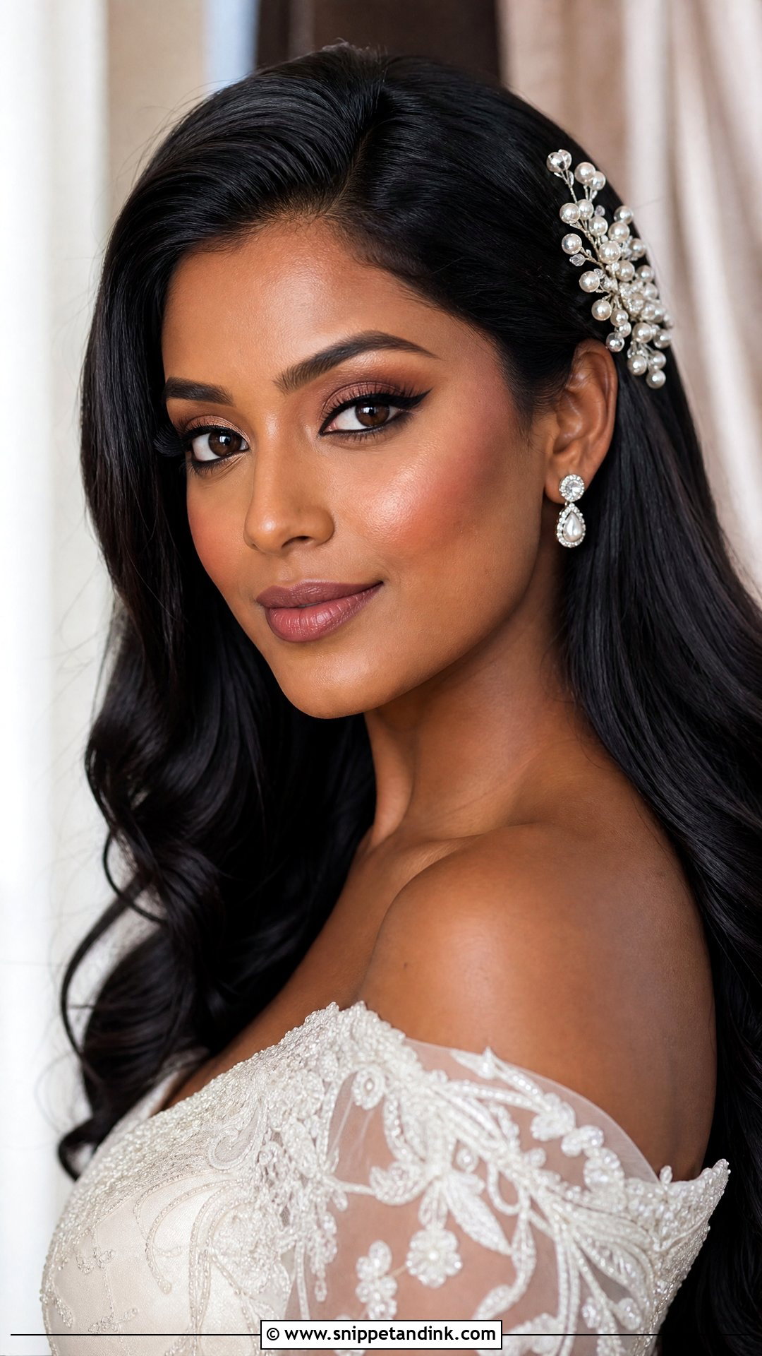 Winged Liner Black Bridal Makeup - Snippet and Ink - 20 Black Bridal Makeup Wedding Day Ideas
