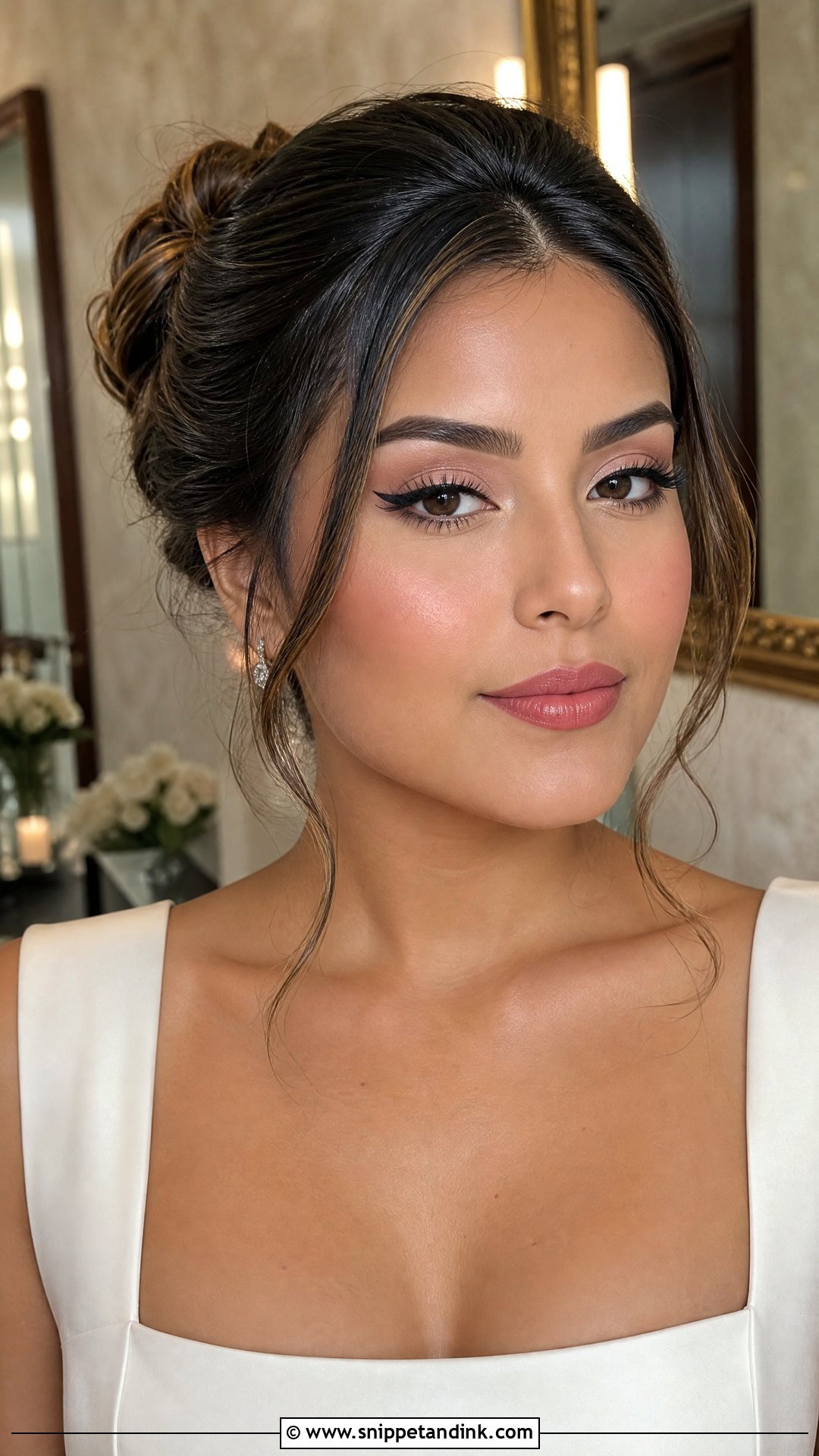 Winged Liner Blushing Bride Makeup - Snippet and Ink - 20 Blushing Bride Makeup Ideas