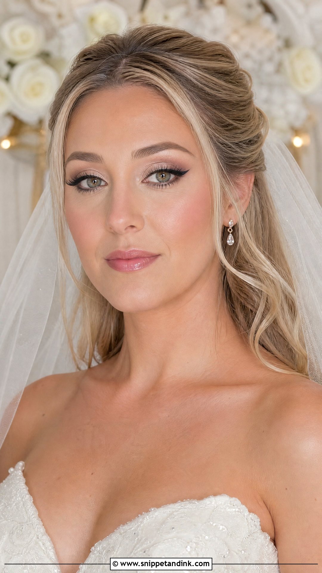 Winged Liner Bridal Makeup - Snippet and Ink - 20 Cat Eye Bridal Makeup Ideas