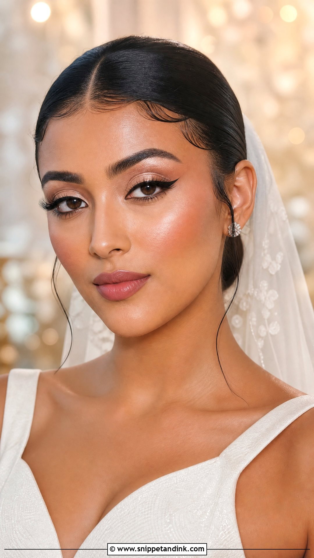 Winged Liner Bridal Makeup For Black Women - Snippet and Ink - 25 Bridal Makeup Black Women