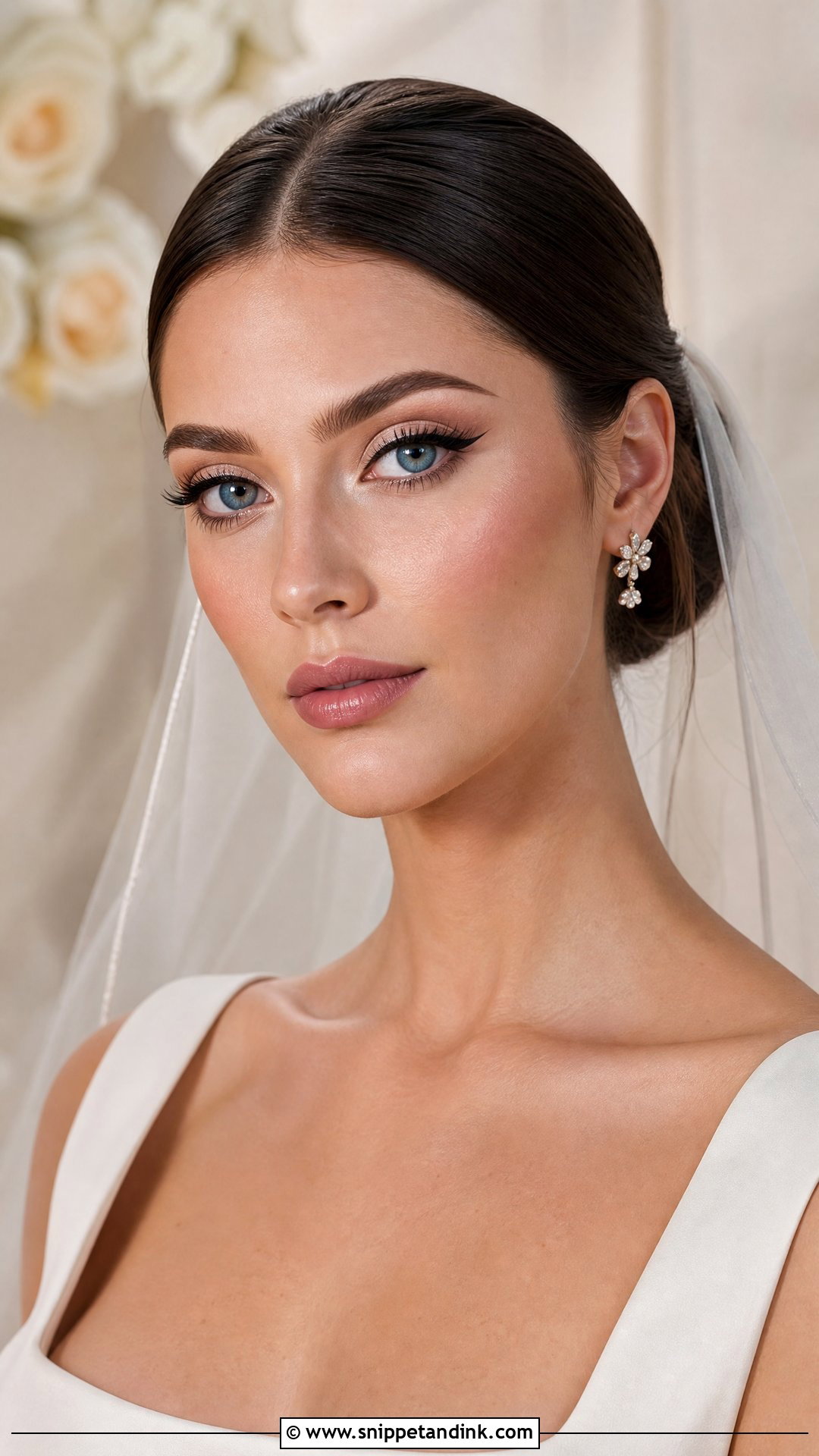 Winged Liner Bridal Makeup For Blue Eyes Brunette - Snippet and Ink - 25 Bridal Makeup for Blue Eyes Brunette