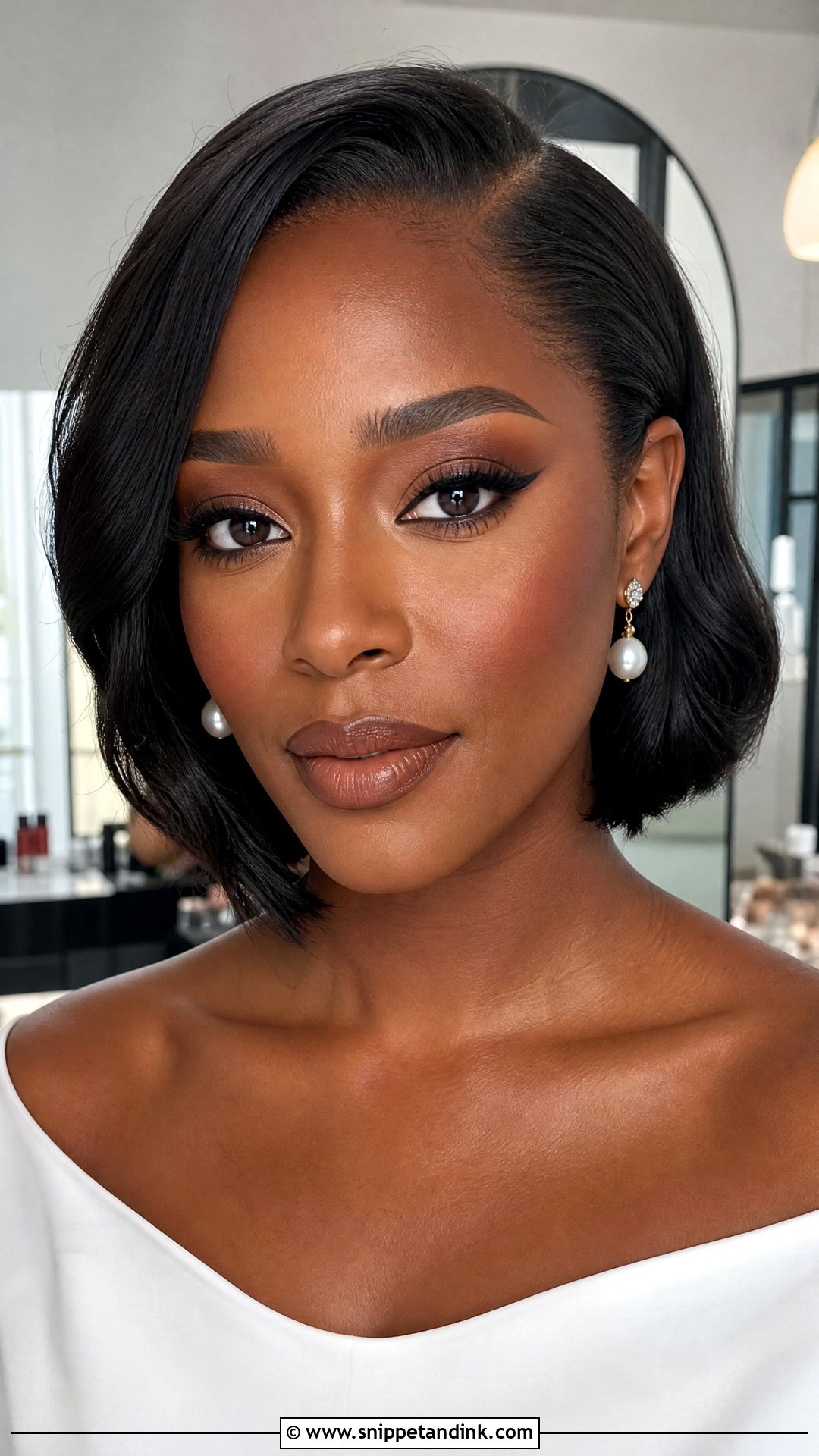 Winged Liner Bridal Makeup For Dark Skin - Snippet and Ink - 25 Black Bridal Makeup Dark Skin Ideas