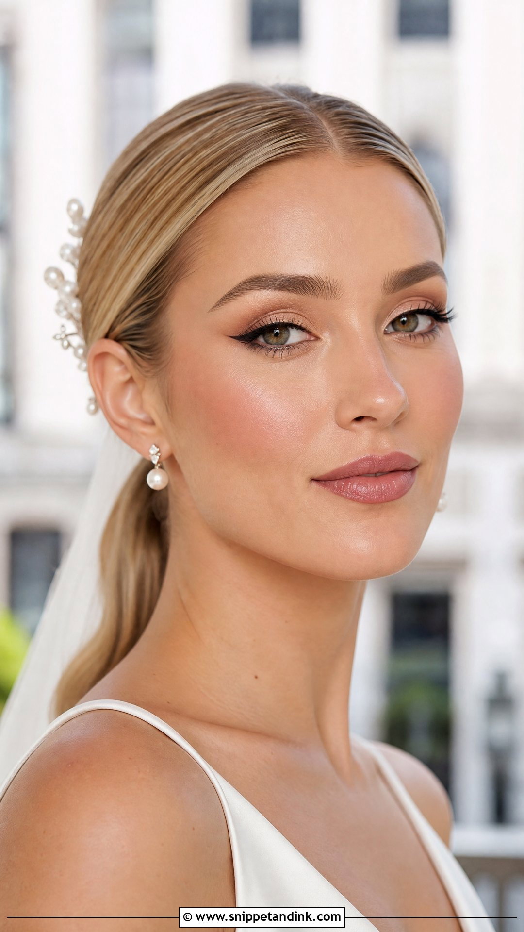 Winged Liner Bridal Makeup For Round Face - Snippet and Ink - 20 Bridal Makeup for Round Face Ideas