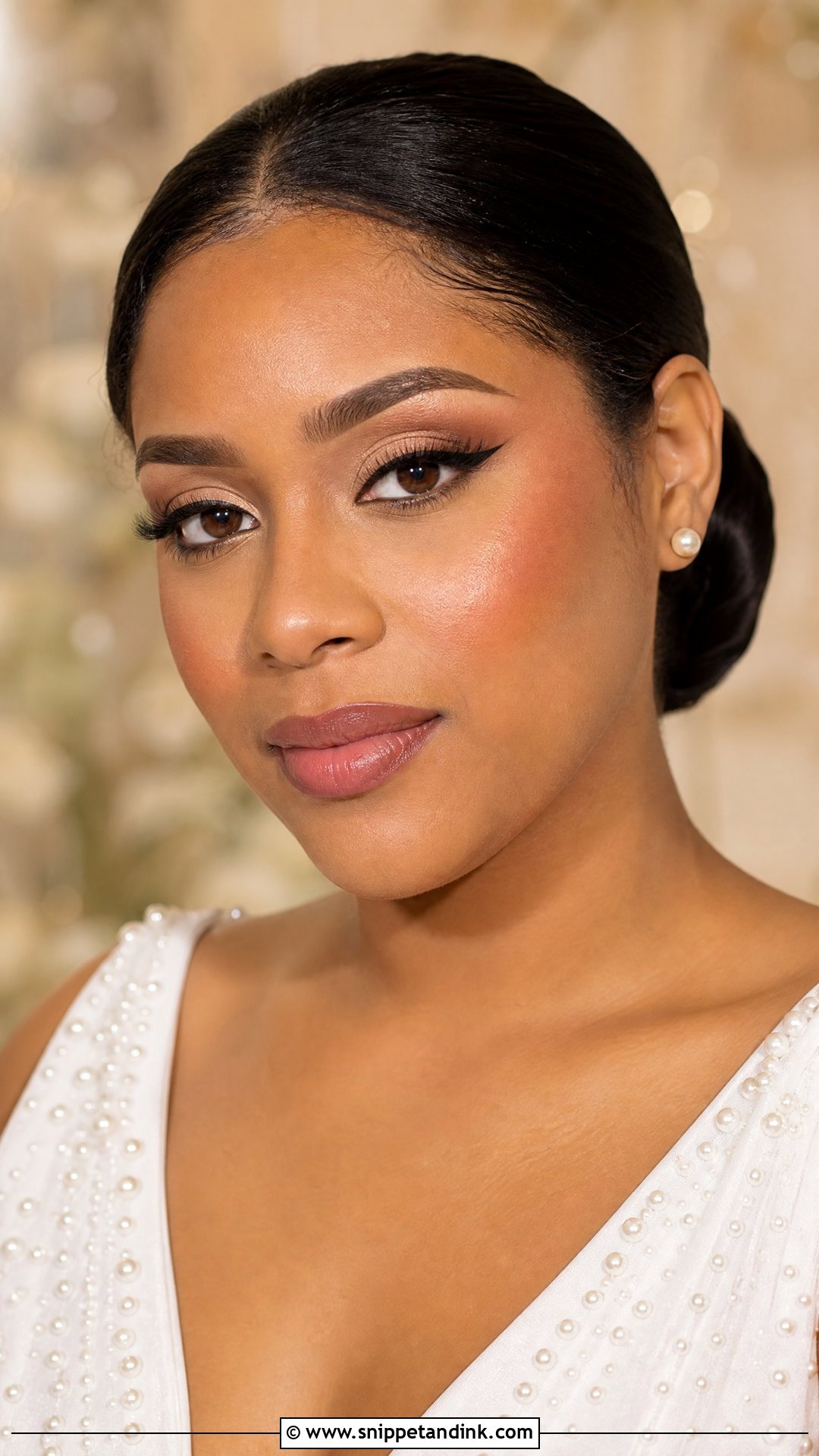 Winged Liner Bridal Makeup On Brown Skin - Snippet and Ink - 20 Bridal Makeup on Brown Skin Ideas