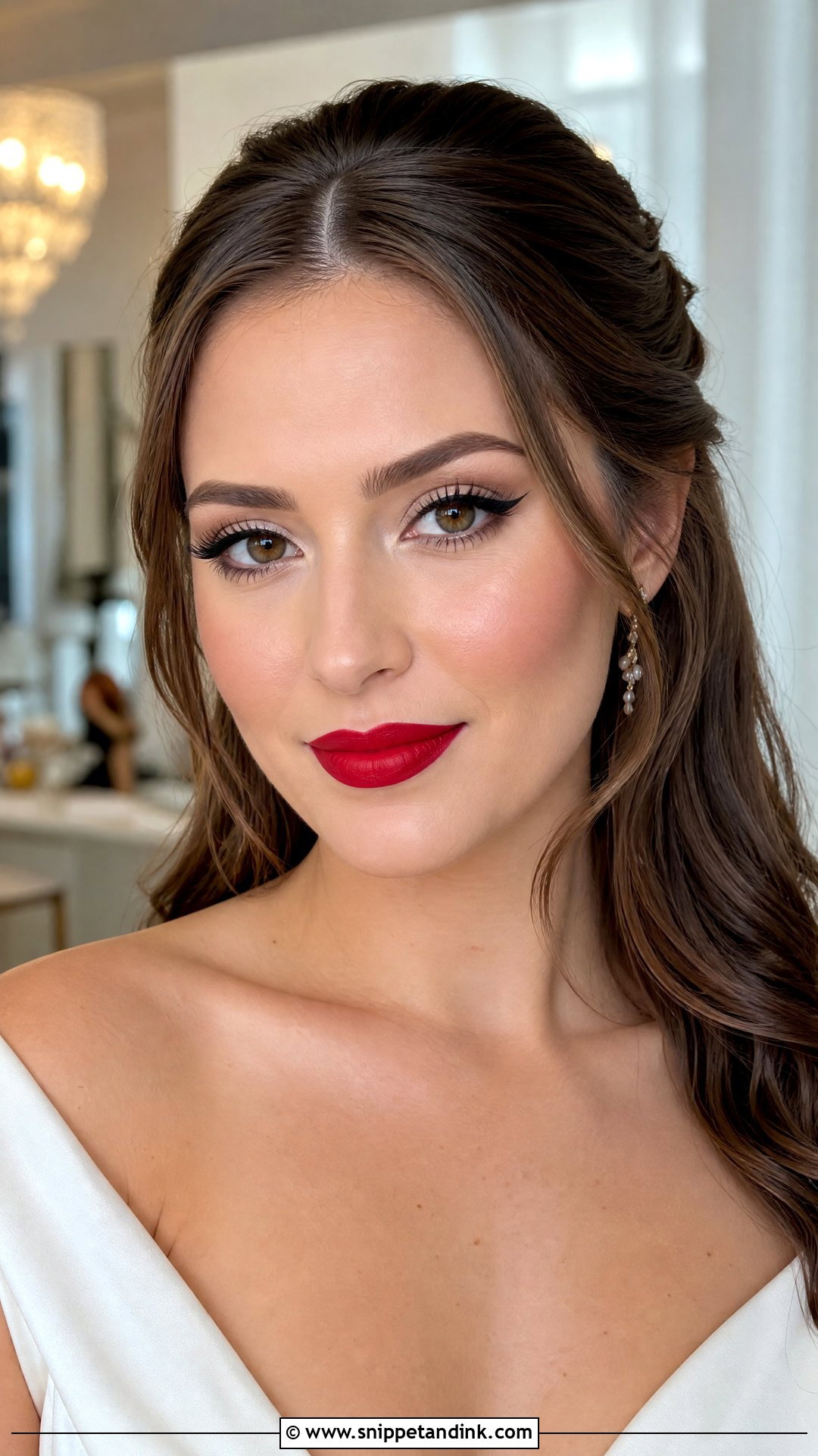 Winged Liner Bridal Makeup Red Lips - Snippet and Ink - 30 Bridal Makeup Red Lips