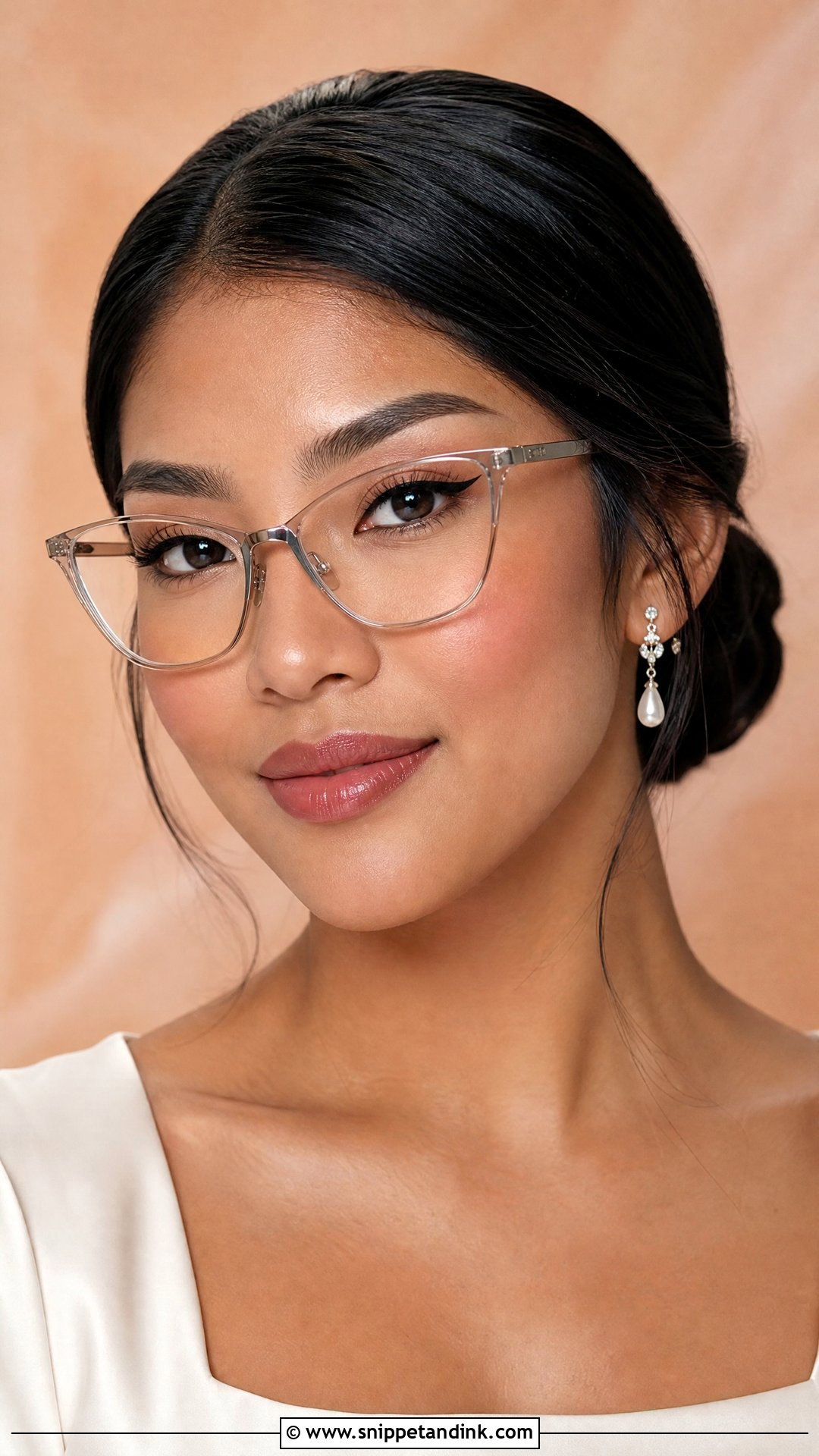 Winged Liner Bridal Makeup With Glasses - Snippet and Ink - 20 Bridal Makeup with Glasses