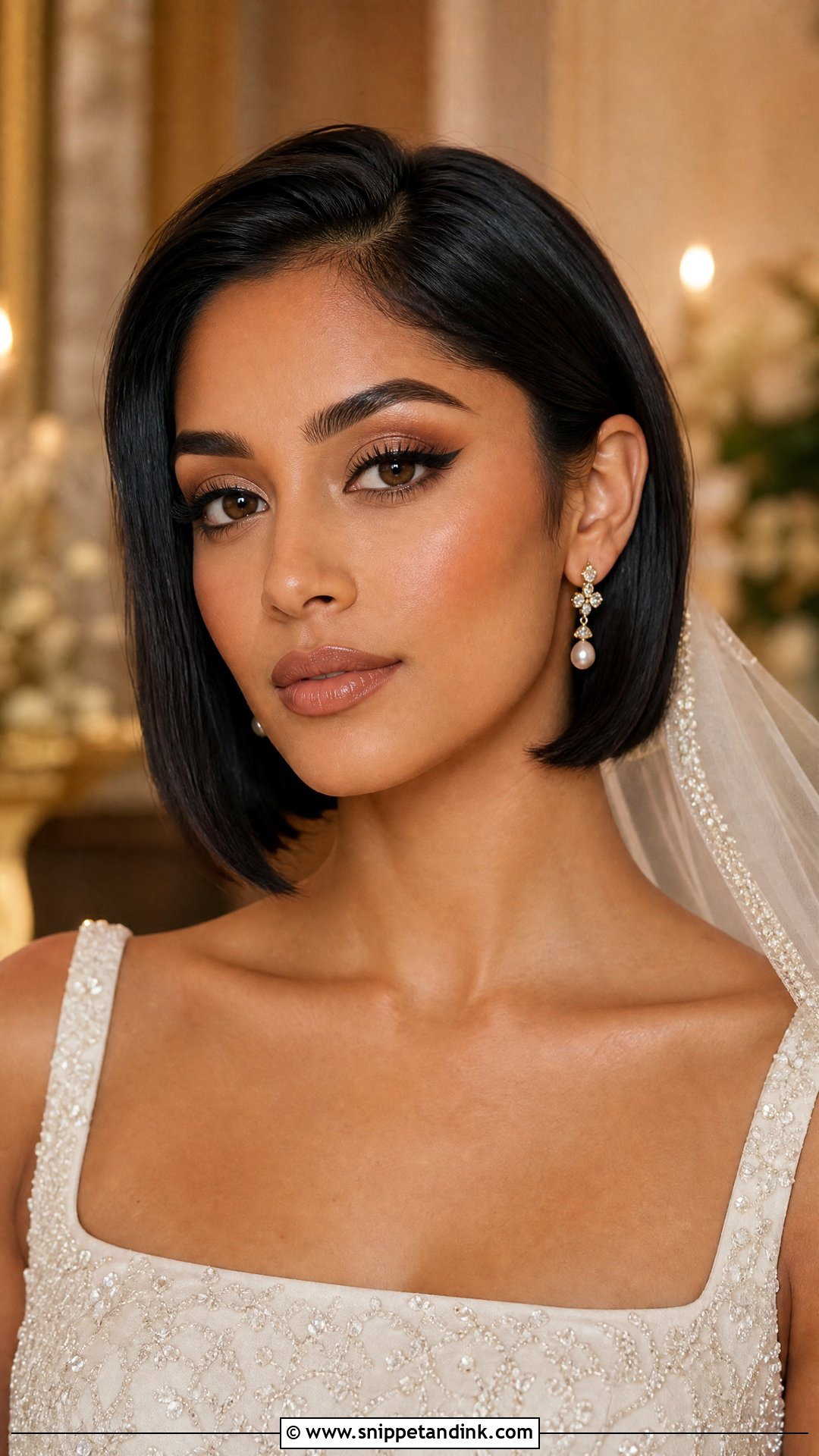 Winged Liner Bridal Makeup for Black Women - Snippet and Ink - 20 Bridal Makeup for Black Women