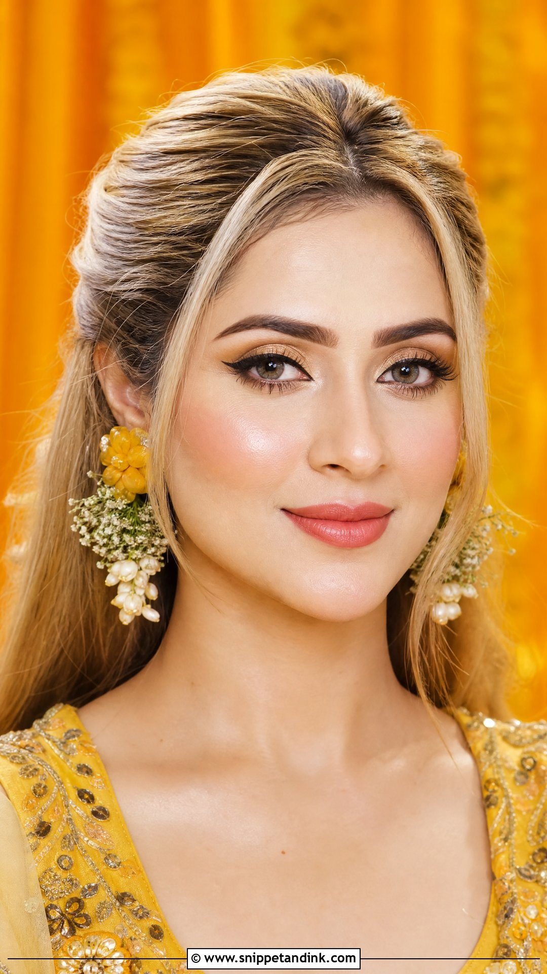 Winged Liner Haldi Bridal Makeup - Snippet and Ink - 25 Haldi Bridal Look Ideas