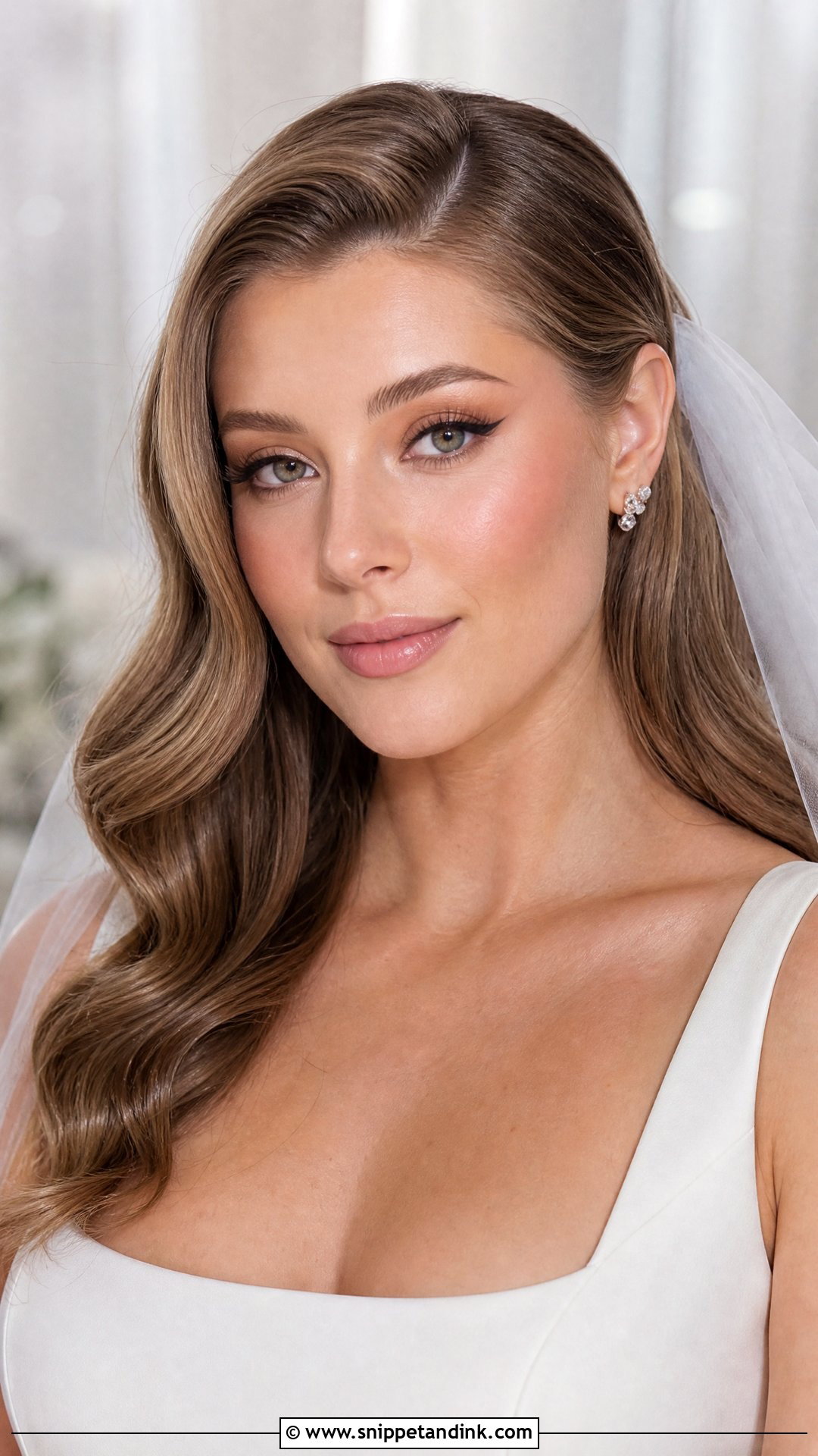 Winged Liner Nude Bridal Makeup - Snippet and Ink - 25 Nude Bridal Makeup Ideas