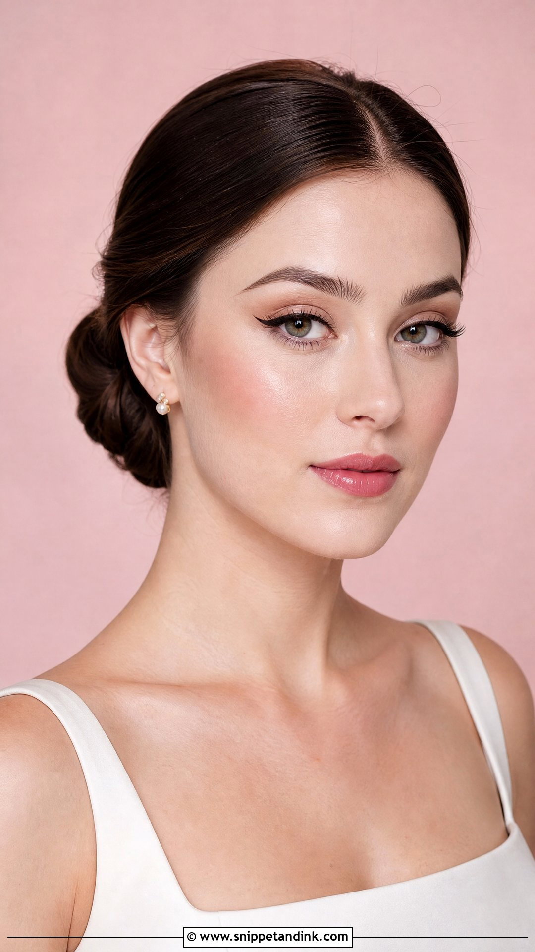 Winged Liner Pale Bridal Makeup - Snippet and Ink - 20 Pale Bridal Makeup Ideas