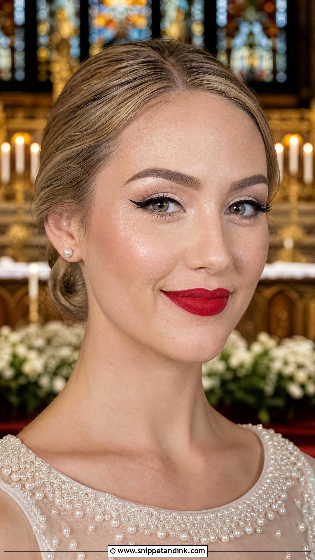 Winged Liner Wedding Makeup With Red Lips - Snippet and Ink - 20 Wedding Makeup with Red Lips
