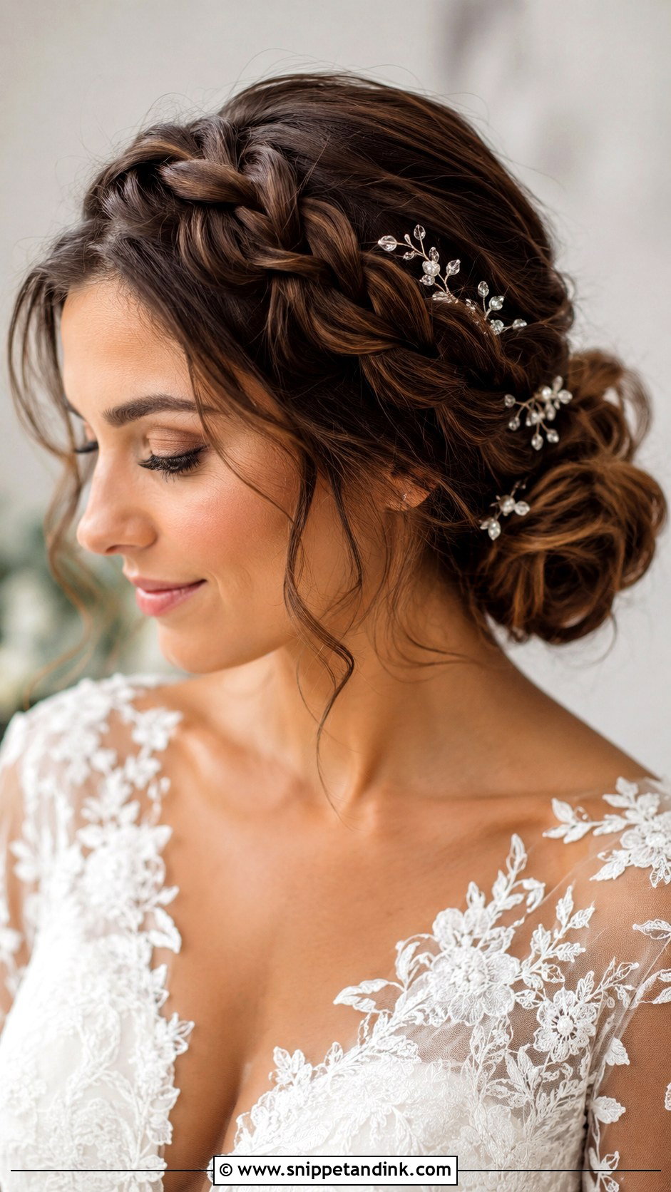 Winter Bridal Crown Braid - Snippet and Ink - 15 Winter Bridal Hair Ideas