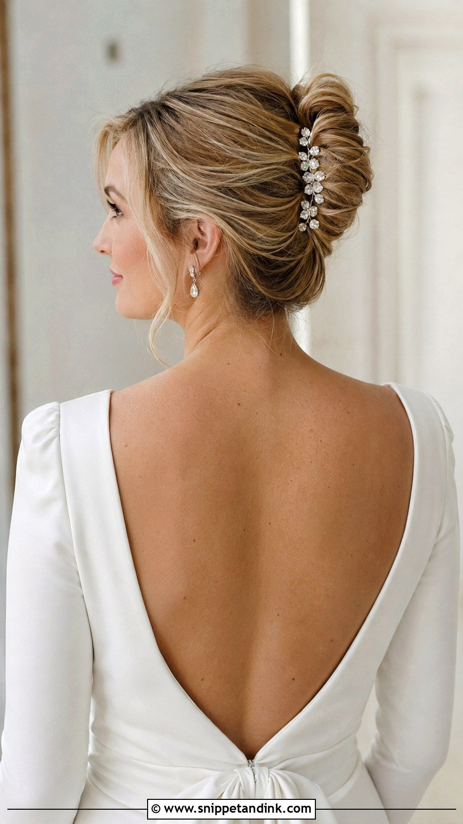 Winter Bridal French Twist - Snippet and Ink - 15 Winter Bridal Hair Ideas