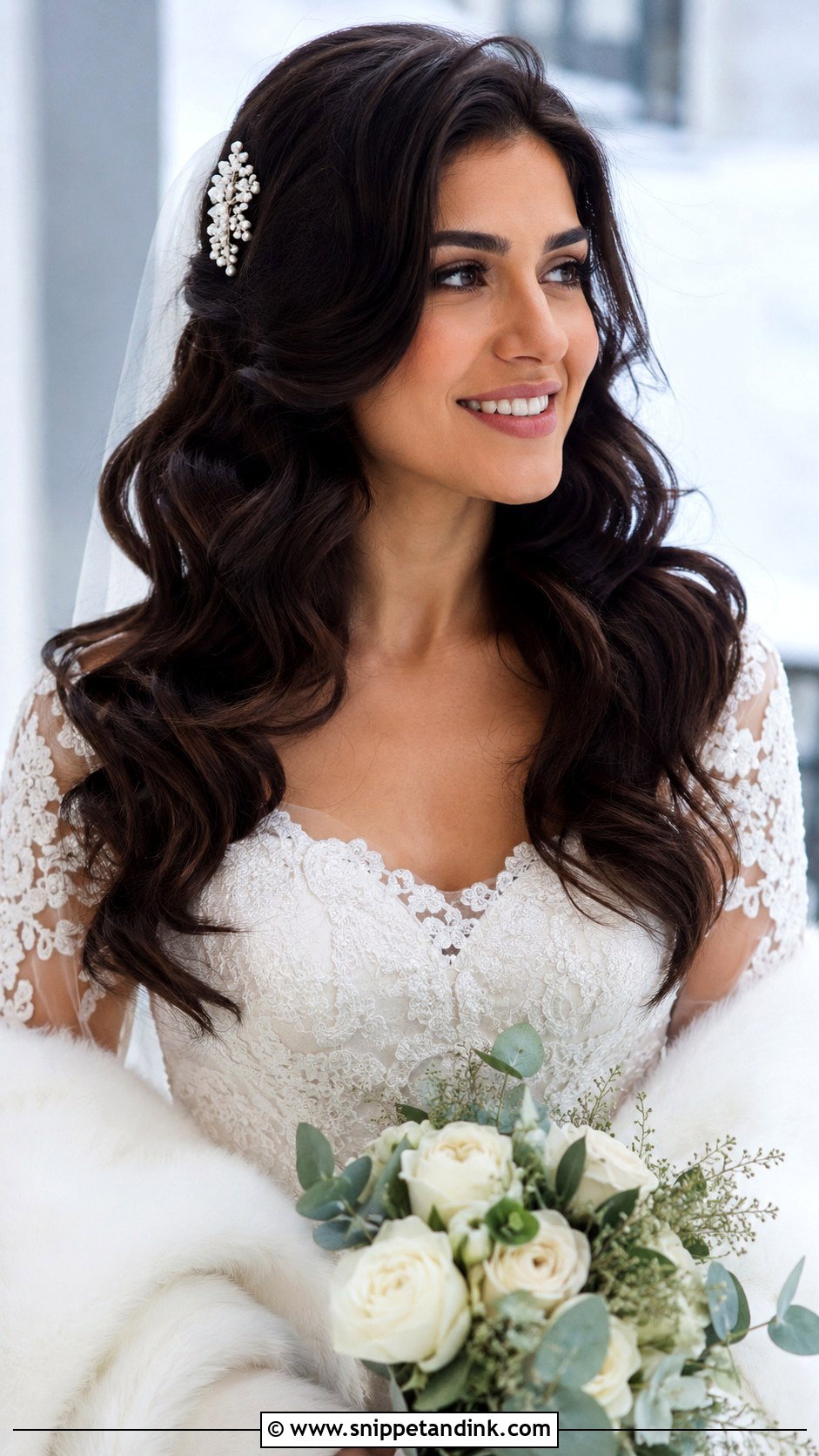 Winter Bridal Loose Curls - Snippet and Ink - 15 Winter Bridal Hair Ideas