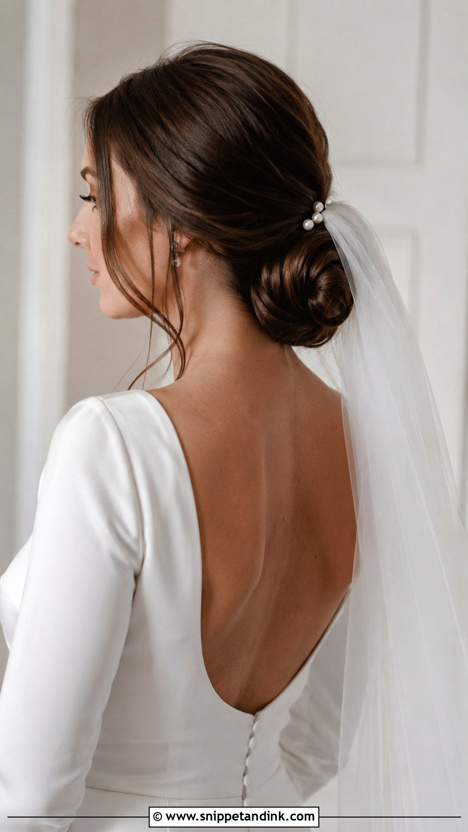 Winter Bridal Low Chignon - Snippet and Ink - 15 Winter Bridal Hair Ideas