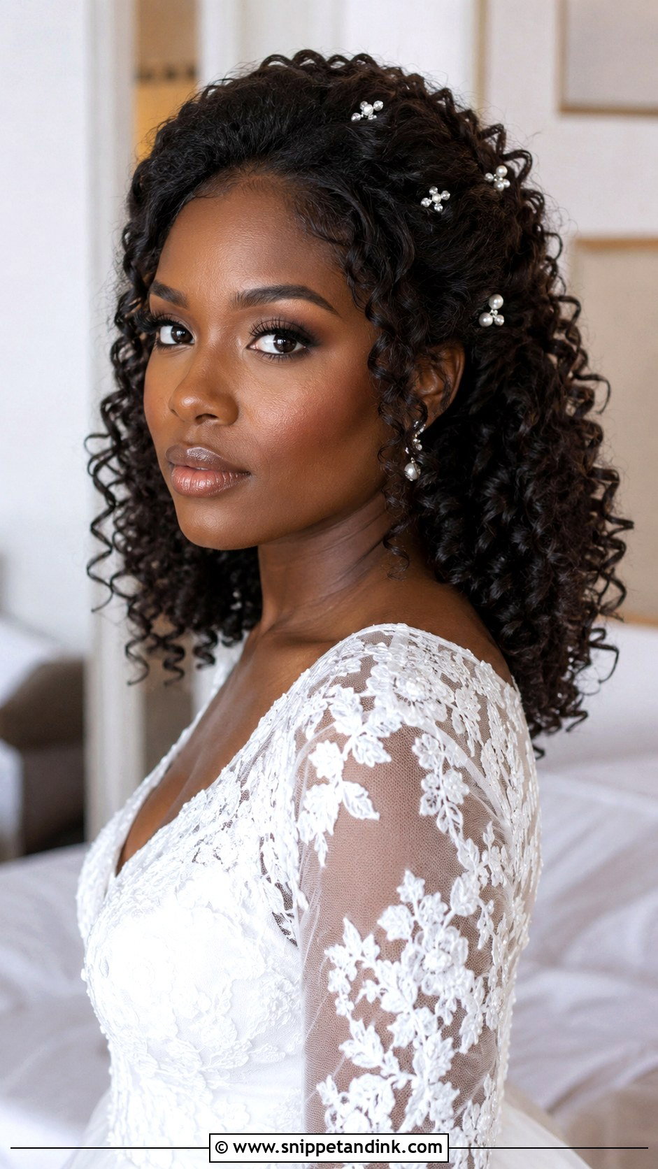 Winter Bridal Natural Curls - Snippet and Ink - 15 Winter Bridal Hair Ideas