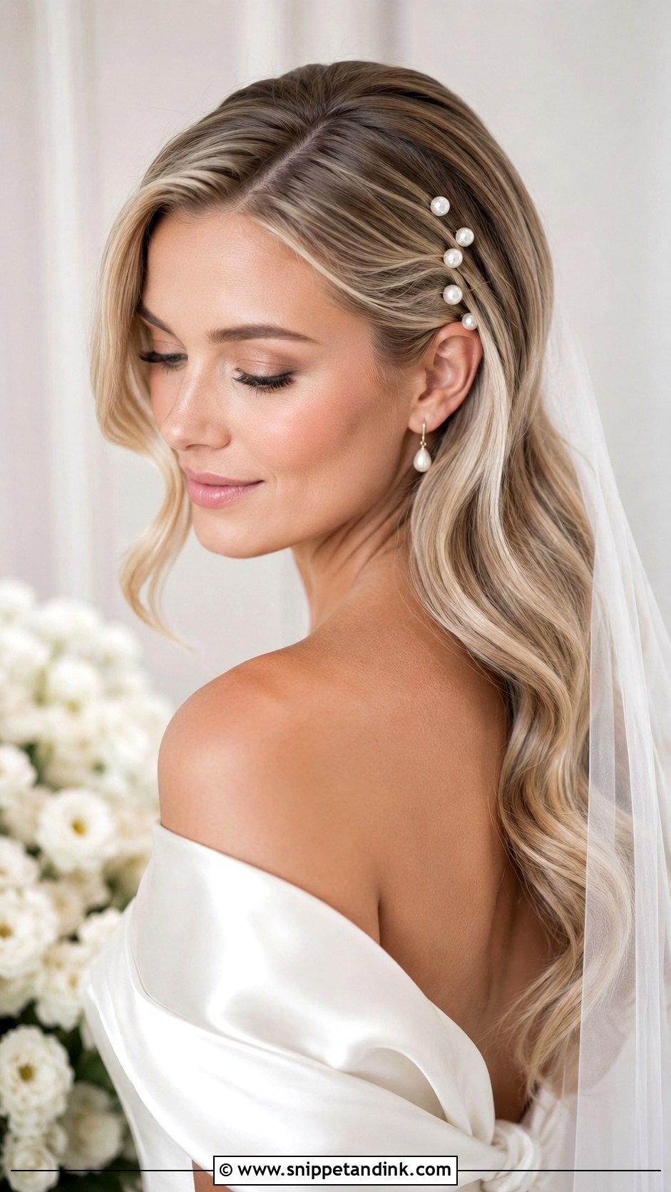 Winter Bridal Pearl Hair - Snippet and Ink - 15 Winter Bridal Hair Ideas