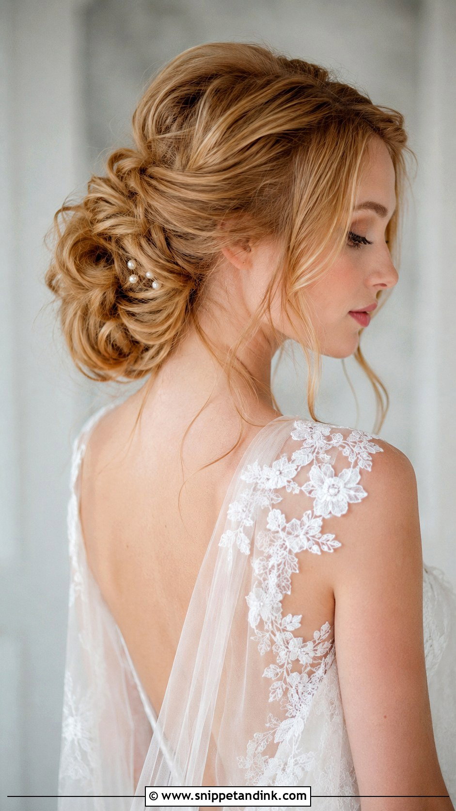 Winter Bridal Textured Bun - Snippet and Ink - 15 Winter Bridal Hair Ideas