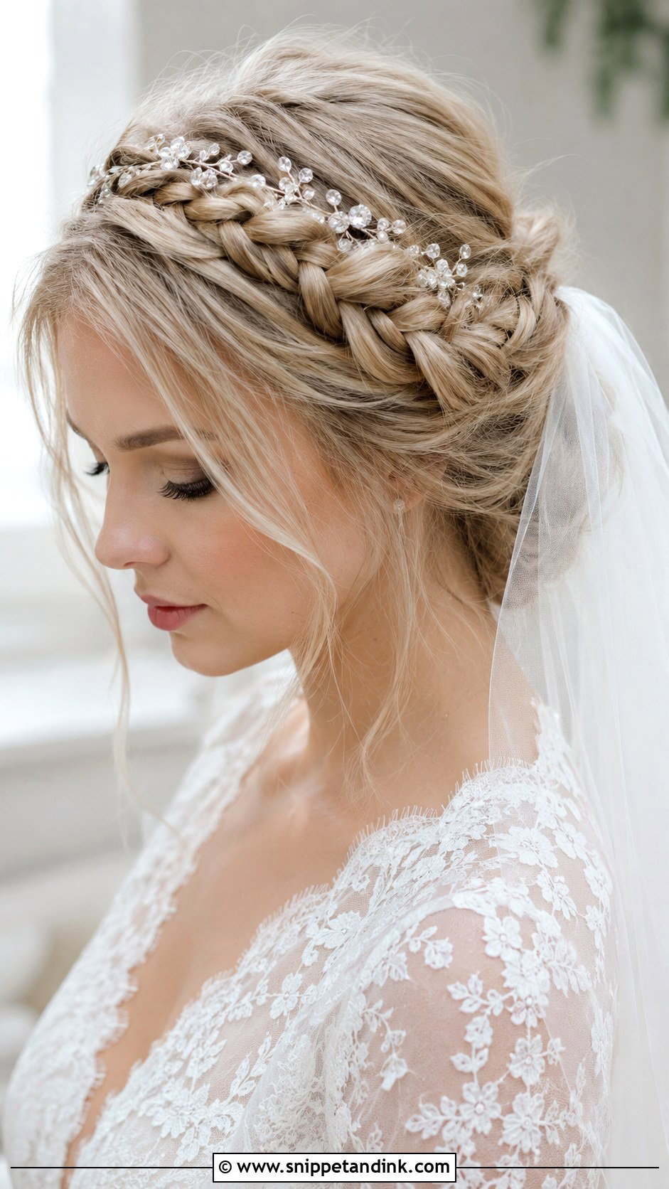 Winter Bride Crown Braid - Snippet and Ink - 15 Winter Bride Hairstyles