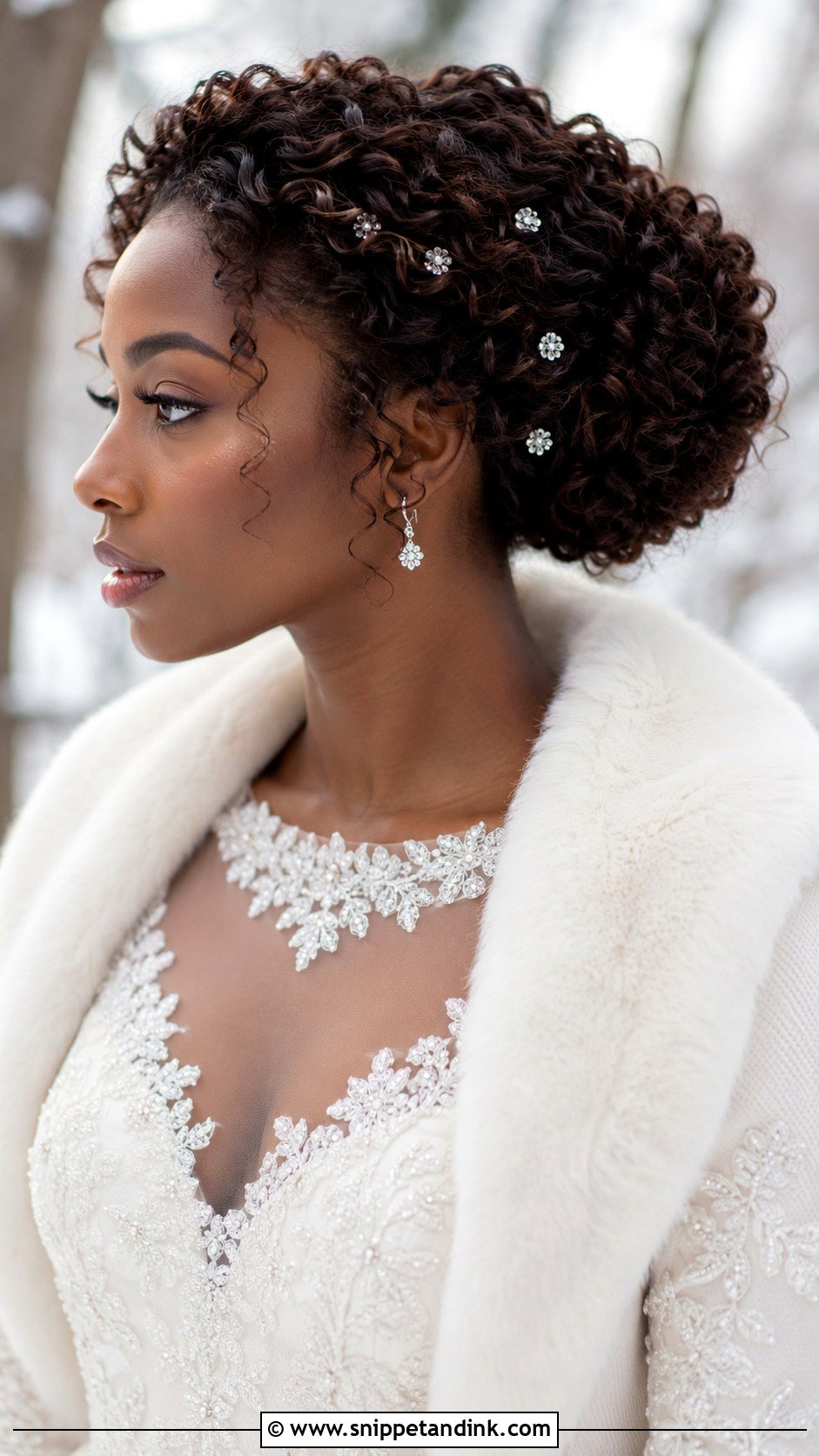 Winter Bride Curly Updo - Snippet and Ink - 15 Winter Bride Hairstyles