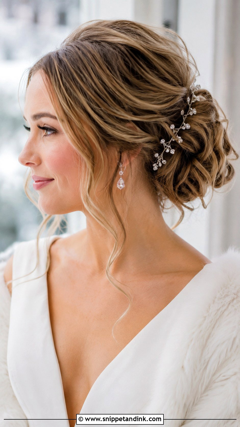 Winter Bride Textured Bun - Snippet and Ink - 15 Winter Bride Hairstyles