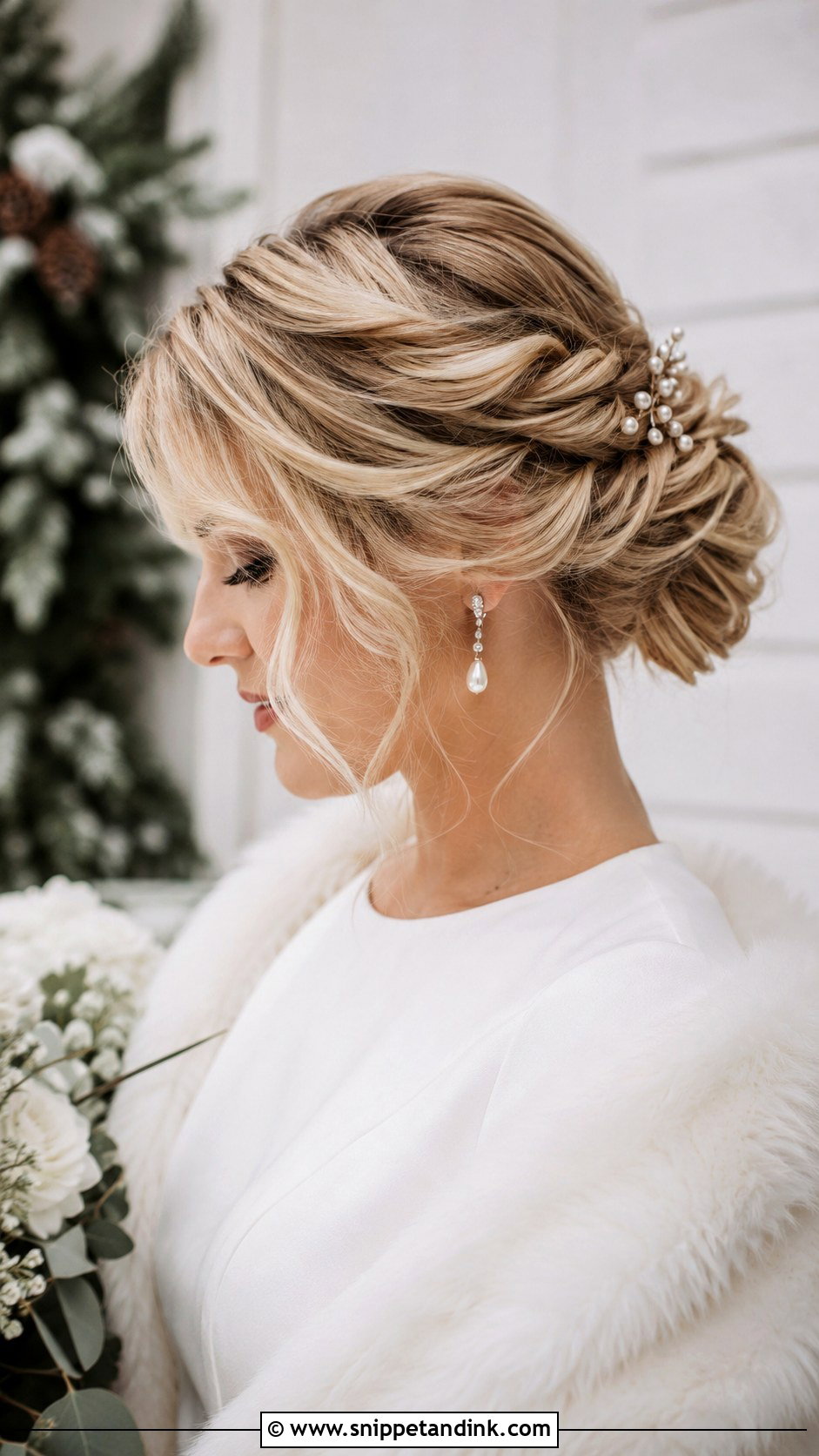 Winter Bride Twisted Updo - Snippet and Ink - 15 Winter Bride Hairstyles