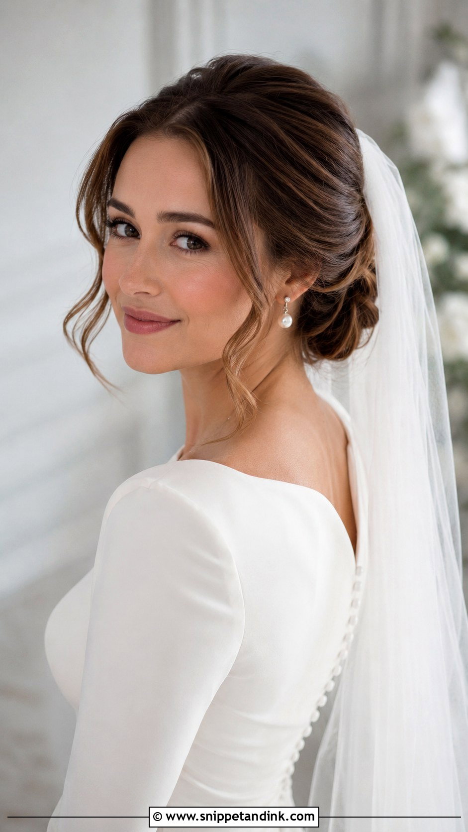 Winter Bride Veil Updo - Snippet and Ink - 15 Winter Bride Hairstyles