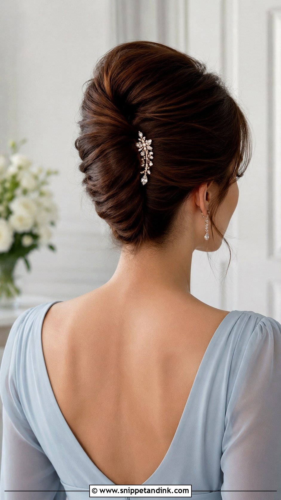 Winter Bridesmaid French Twist - Snippet and Ink - 20 Winter Bridesmaid Hair Ideas
