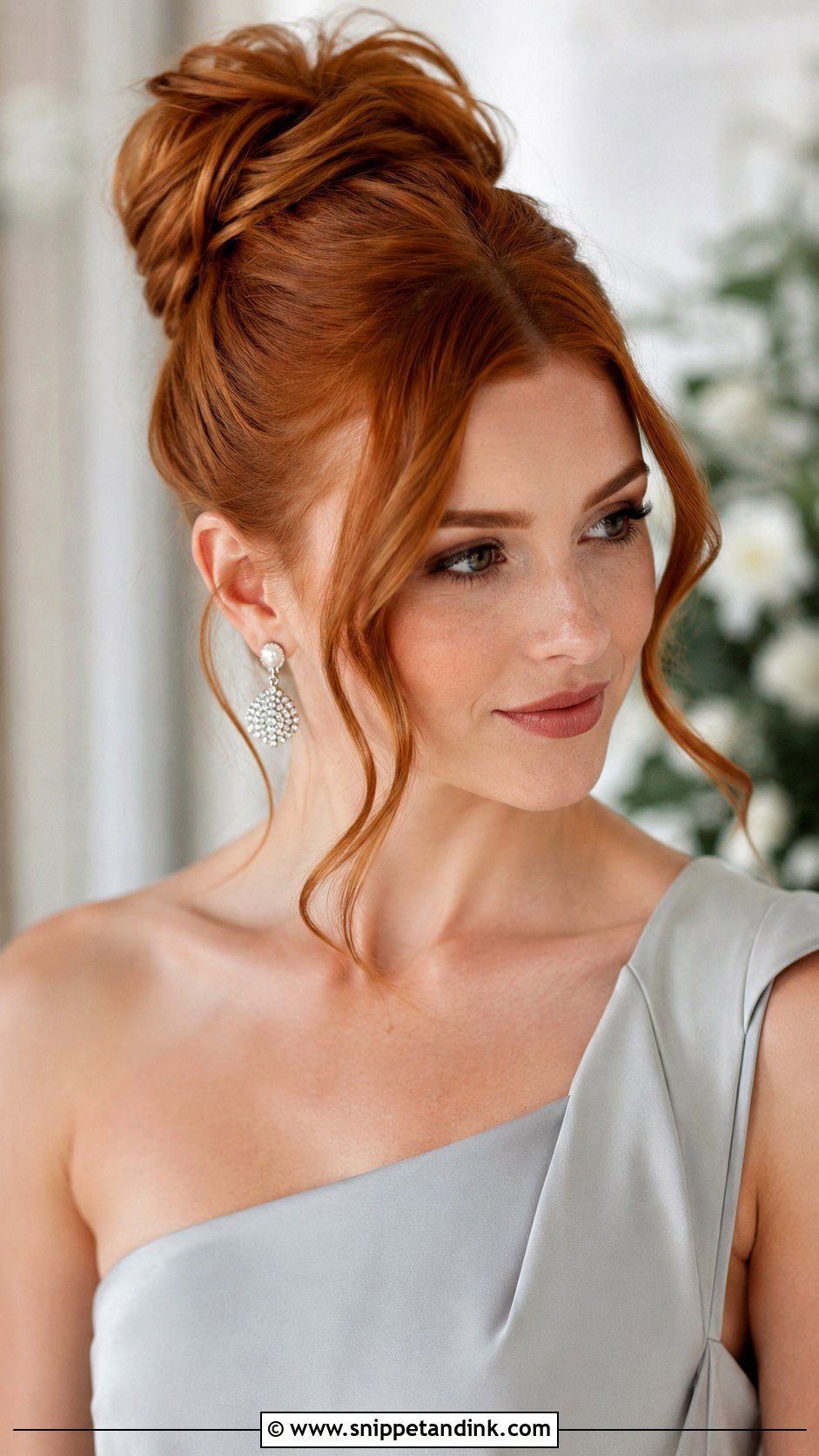 Winter Bridesmaid High Bun - Snippet and Ink - 20 Winter Bridesmaid Hair Ideas
