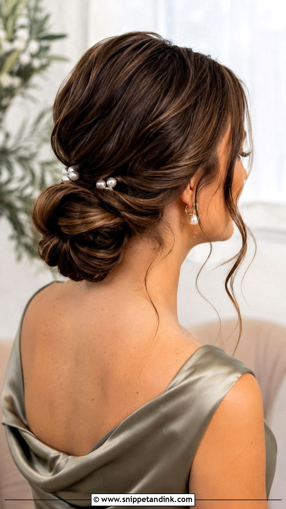 Winter Bridesmaid Low Bun - Snippet and Ink - 20 Winter Bridesmaid Hair Ideas
