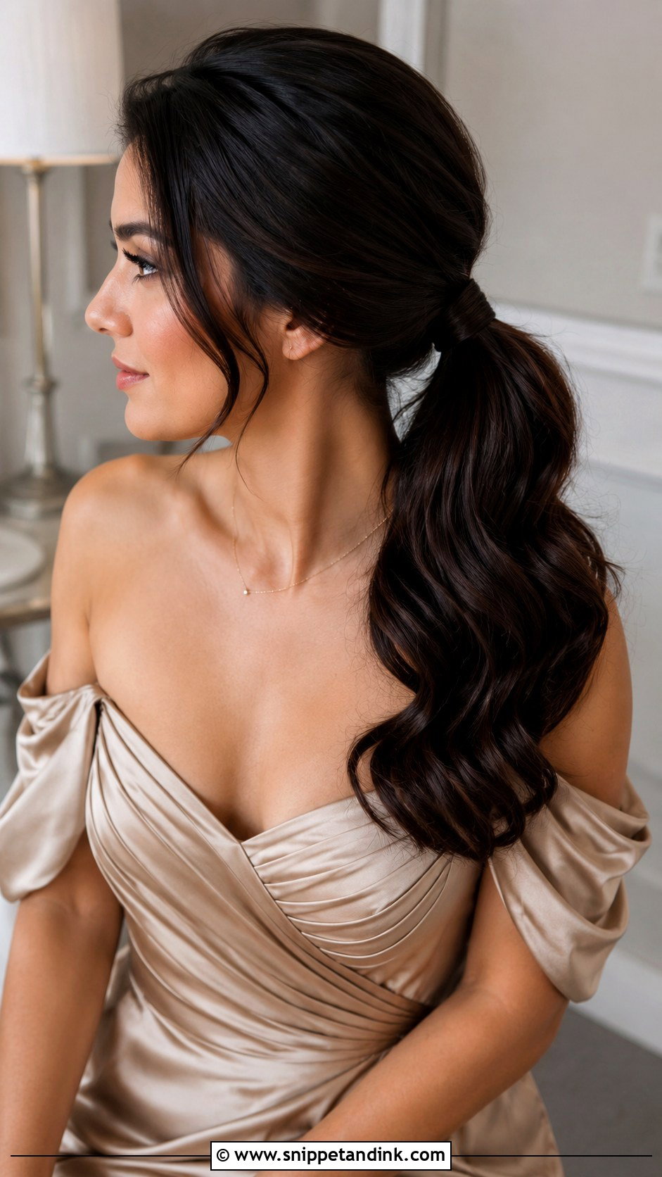 Winter Bridesmaid Low Ponytail - Snippet and Ink - 20 Winter Bridesmaid Hair Ideas