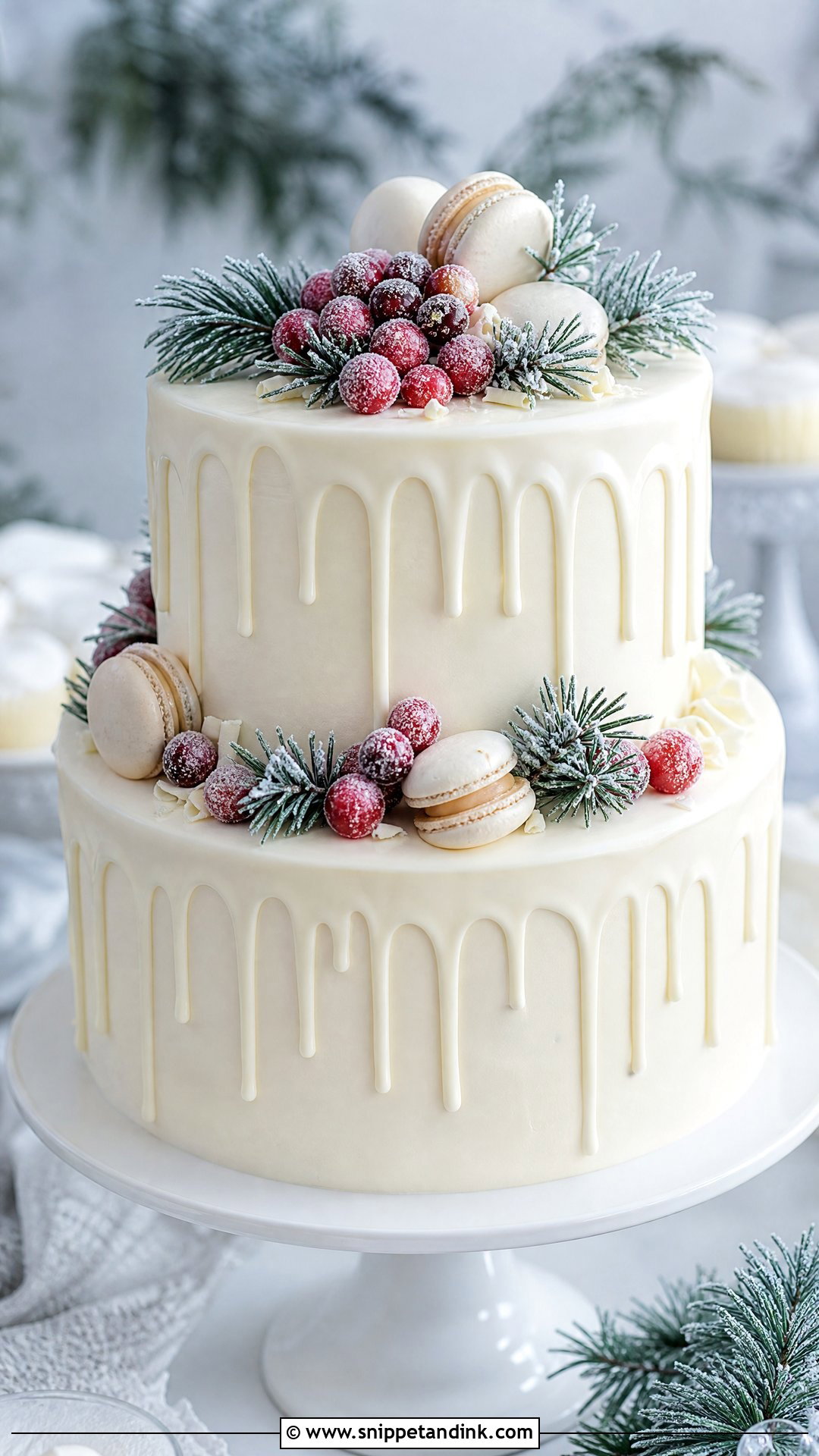 Winter Drip Wedding Cake - Snippet and Ink - 20 Winter Wedding Cake Ideas