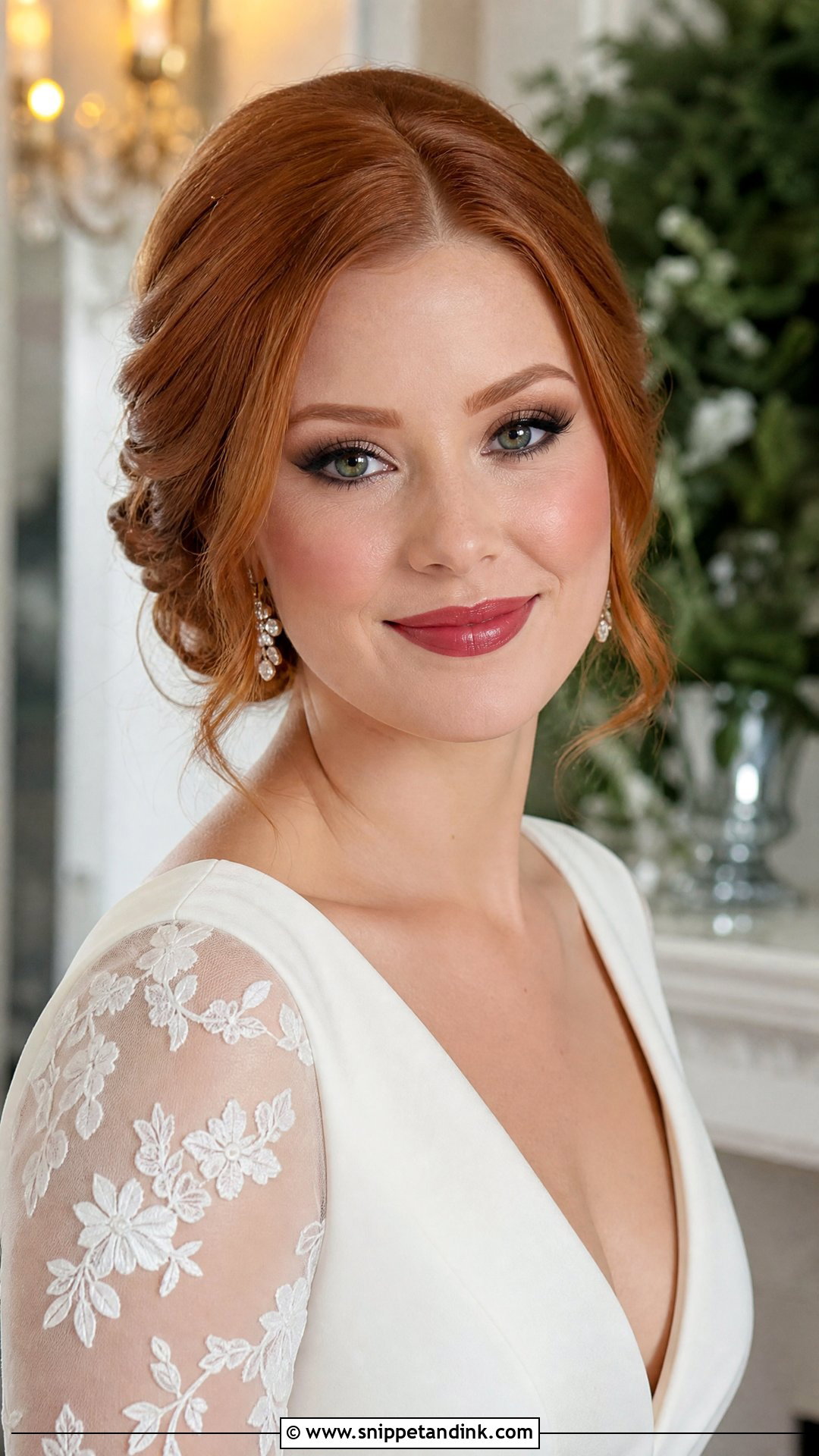 Winter Redhead Bridal Makeup - Snippet and Ink - 20 Redhead Bridal Makeup Ideas