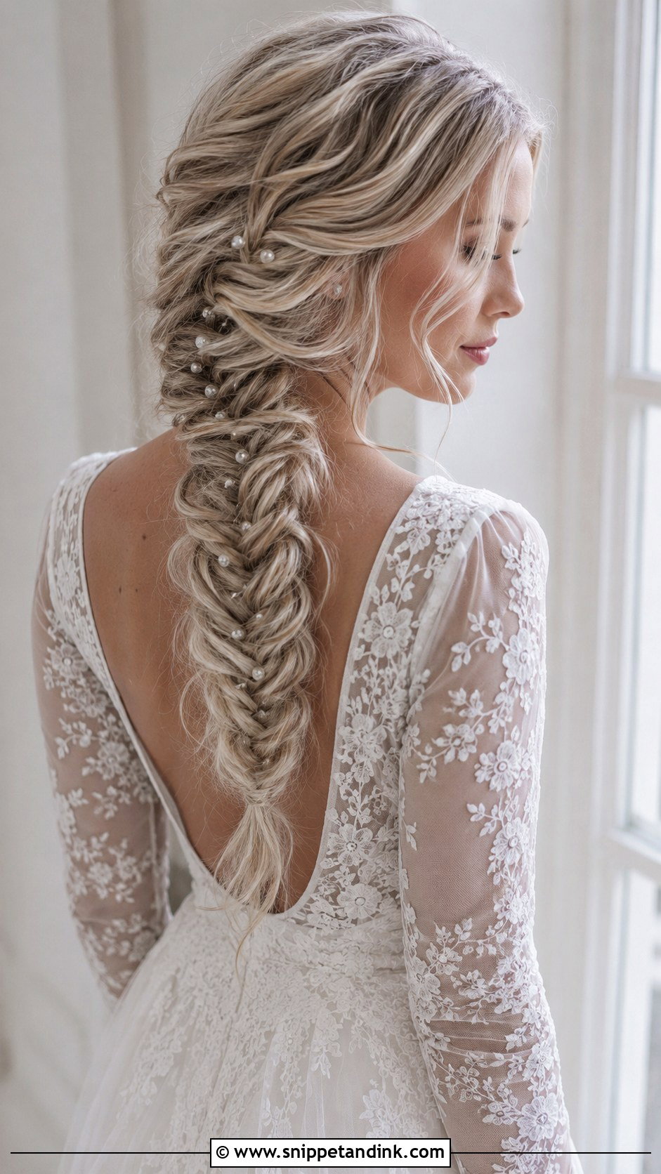 Winter Wedding Fishtail Braid For Long Hair - Snippet and Ink - 15 Winter Wedding Hairstyles for Long Hair