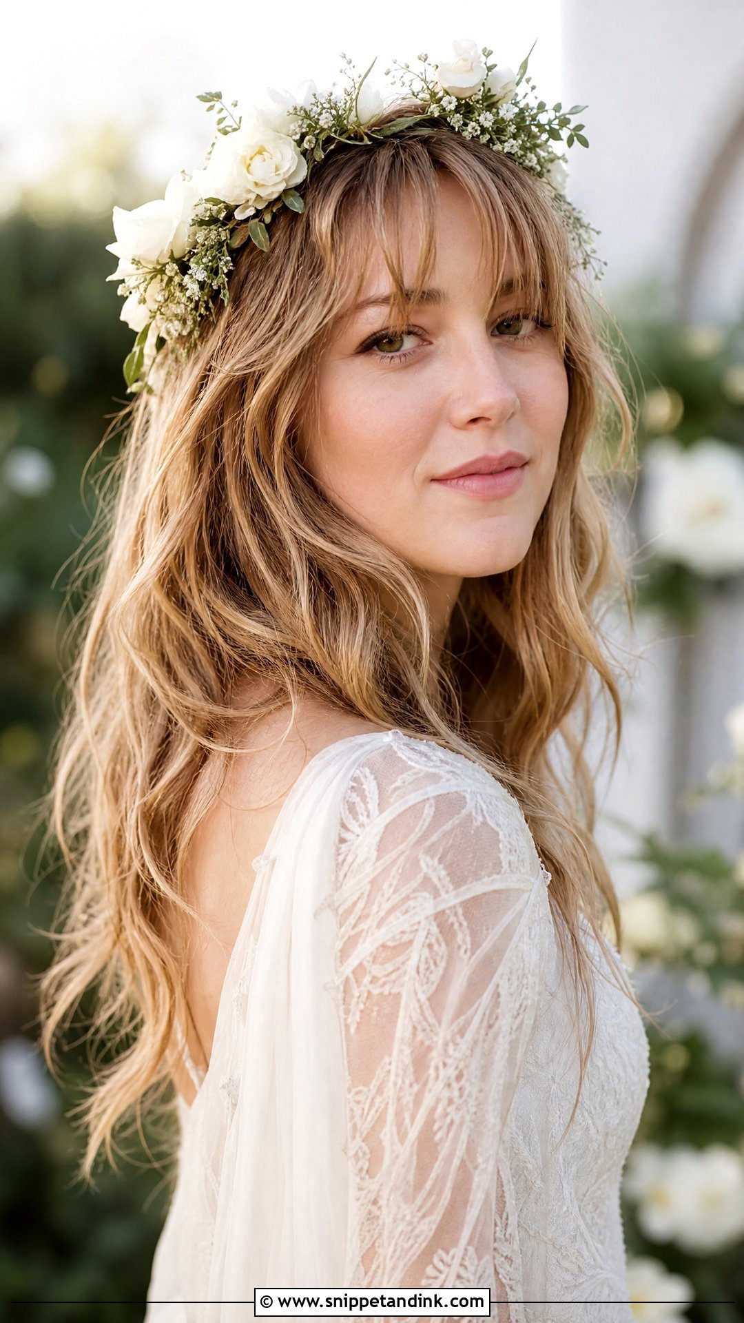 Wispy Bangs With Loose Waves - Snippet and Ink - 20 Wedding Hair Front Ideas