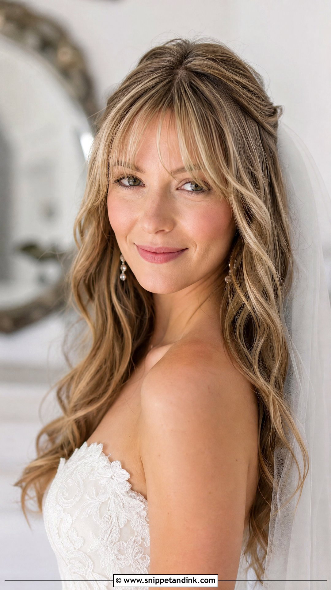 Wispy Bangs With Loose Waves for Wedding - Snippet and Ink - 25 Front Hairstyle for Wedding Ideas
