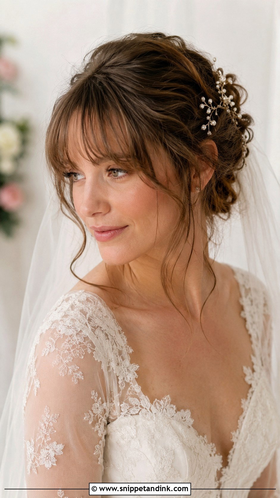 Wispy Bangs With Romantic Updo - Snippet and Ink - 25 Bride Hairstyles with Bangs