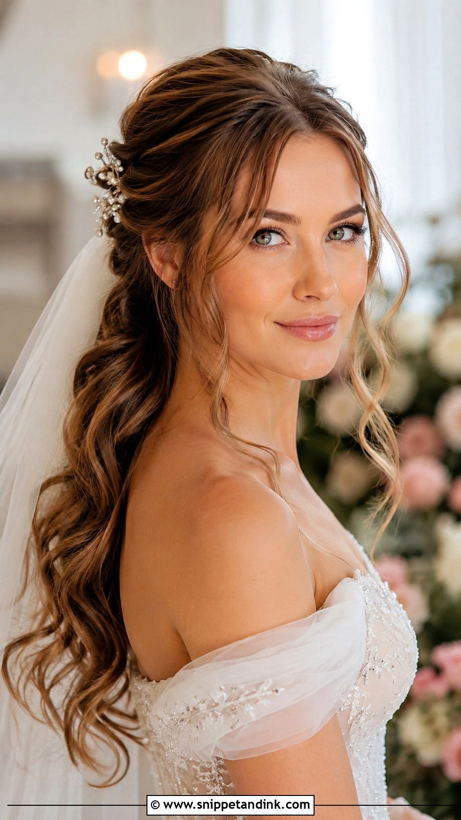 Wispy Tendrils Wedding Hairstyle - Snippet and Ink - 30 Open Hair Wedding Hairstyles