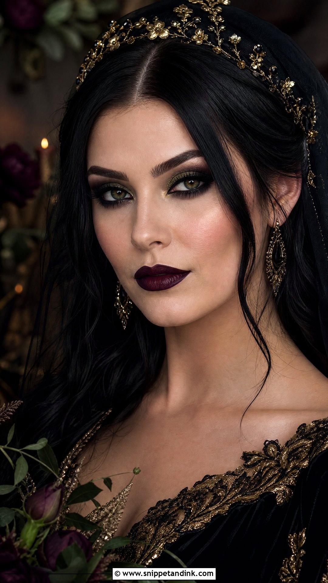 Witchy Bridal Makeup - Snippet and Ink - 20 Goth Bridal Makeup Ideas