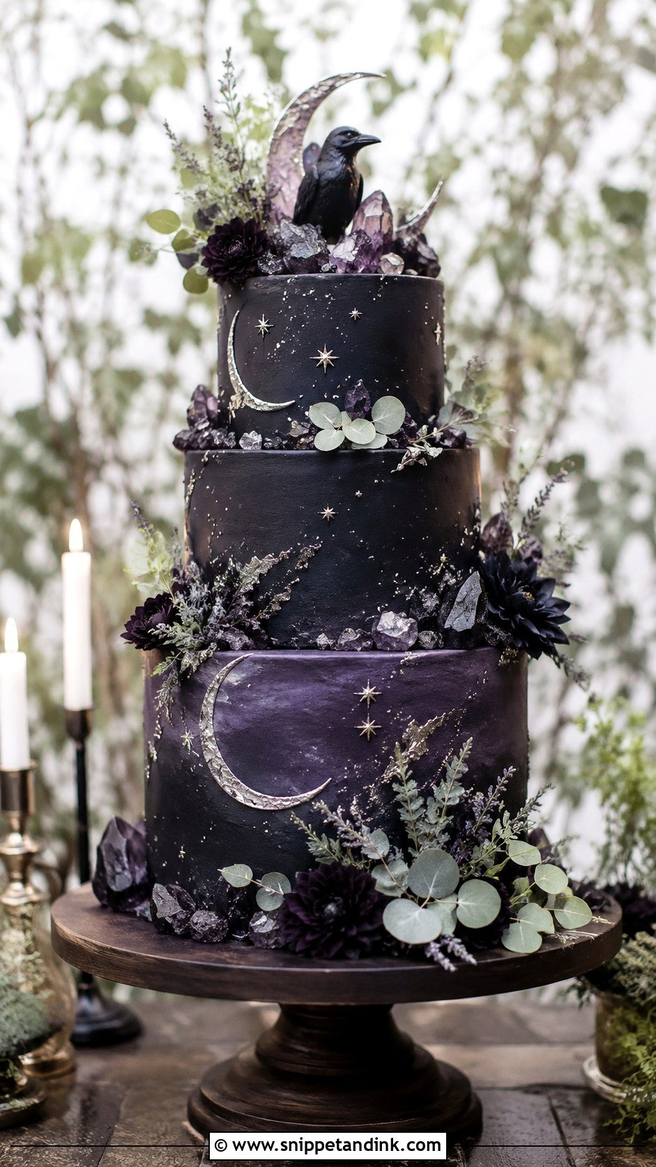 Witchy Halloween Wedding Cake - Snippet and Ink - 25 Elegant Halloween Wedding Cake Ideas