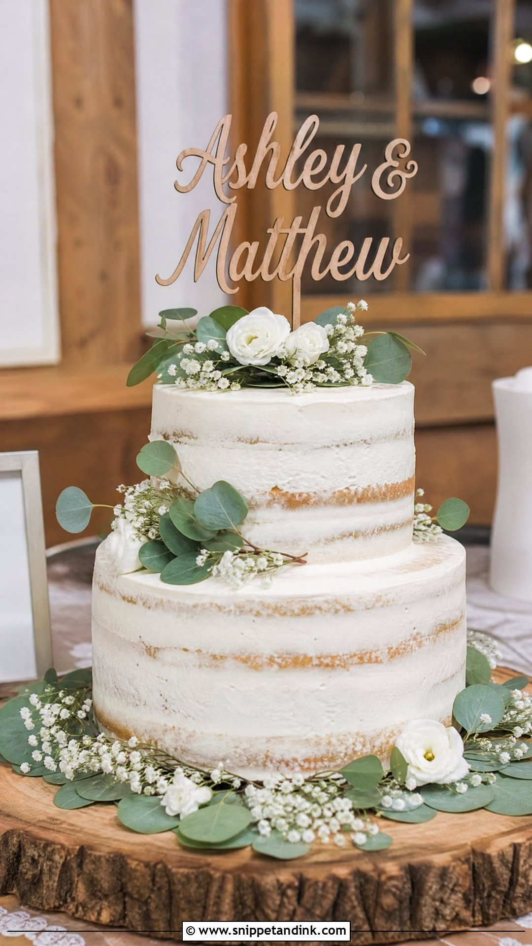 Wooden Name Wedding Cake Topper - Snippet and Ink - 20 Name on Cake Ideas for Wedding