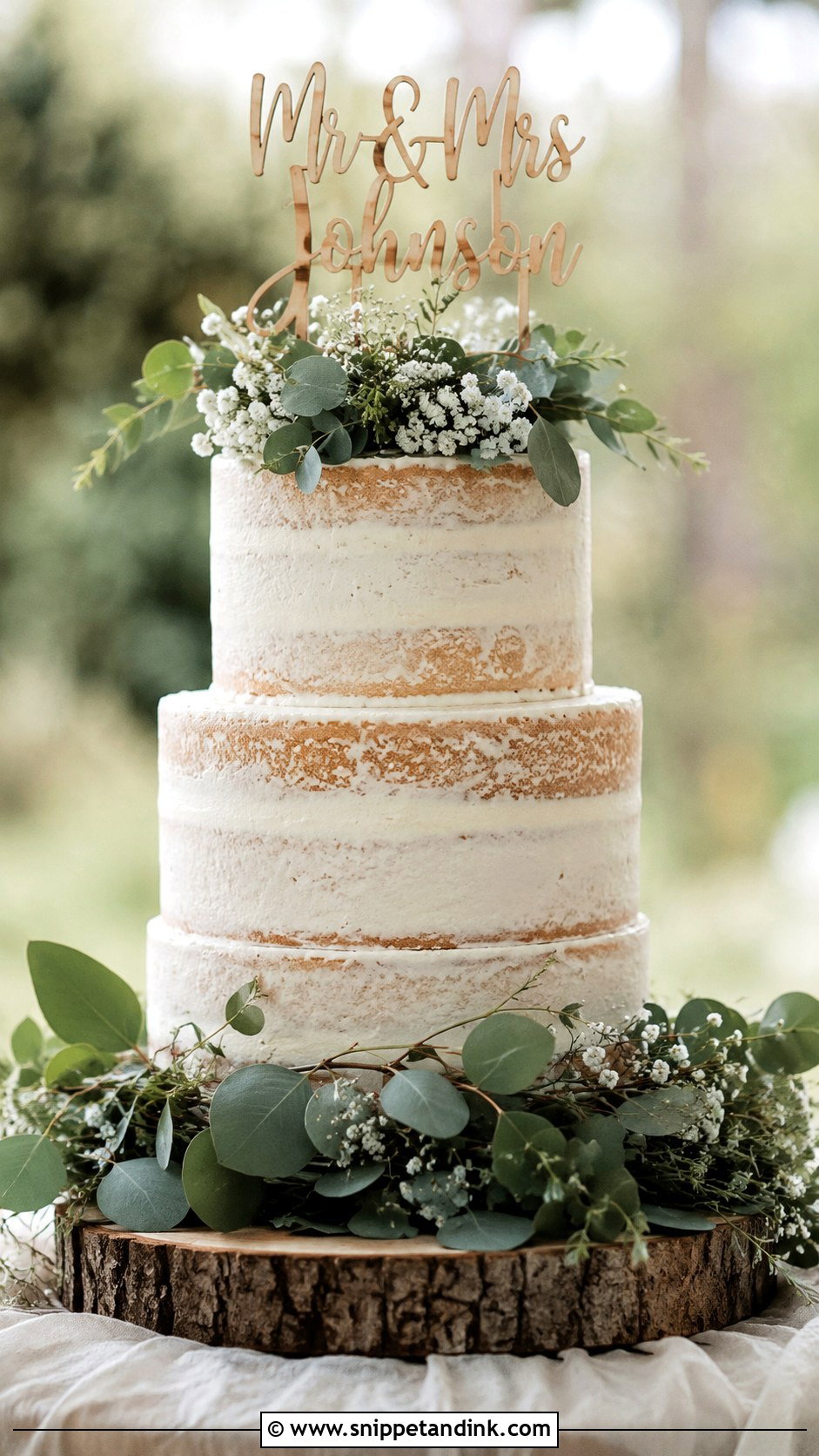 Wooden Wedding Cake Top - Snippet and Ink - 25 Wedding Cake Tops