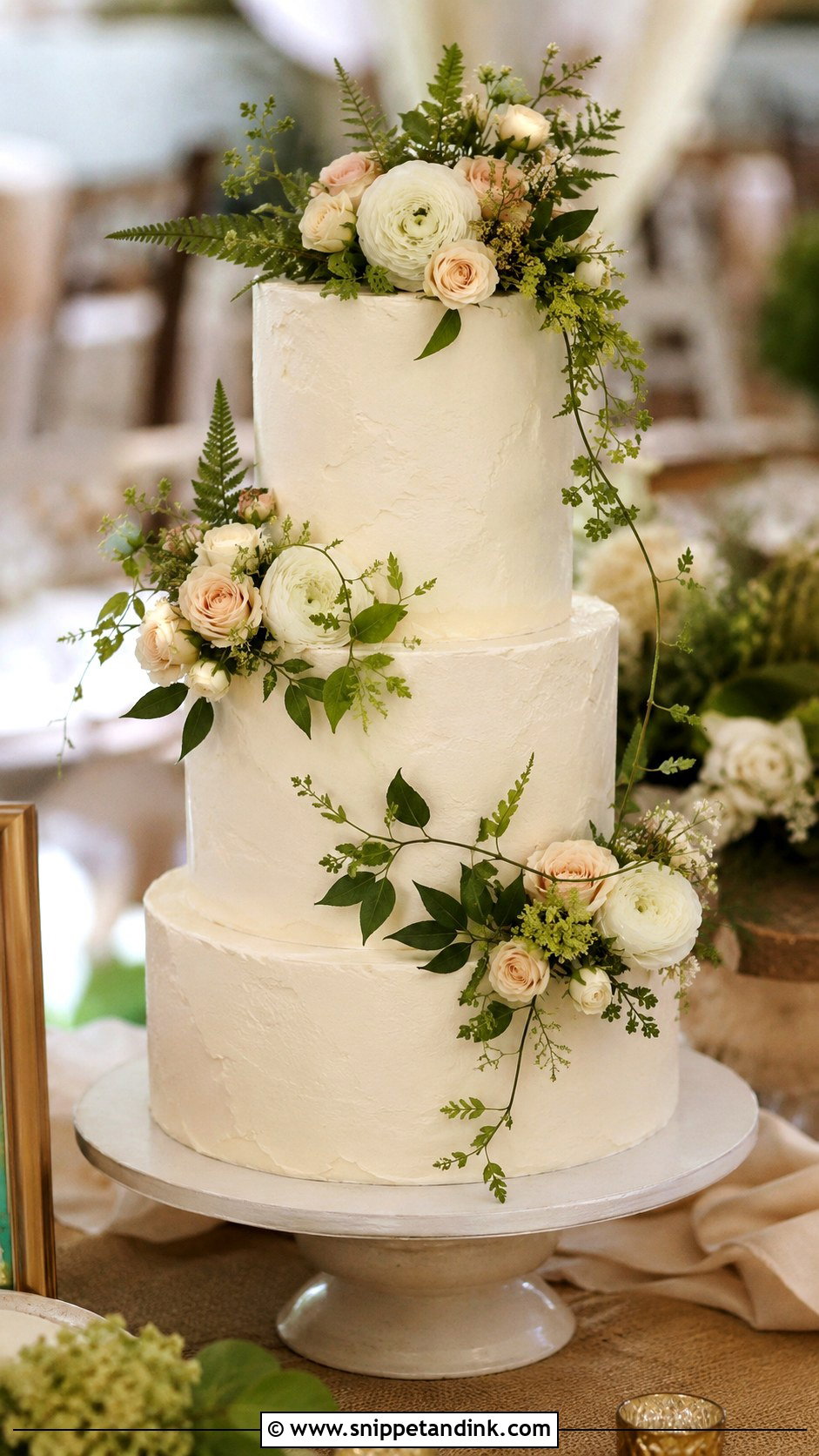 Woodland Floral Wedding Cake - Snippet and Ink - 20 Woodlands Cake Ideas for Wedding