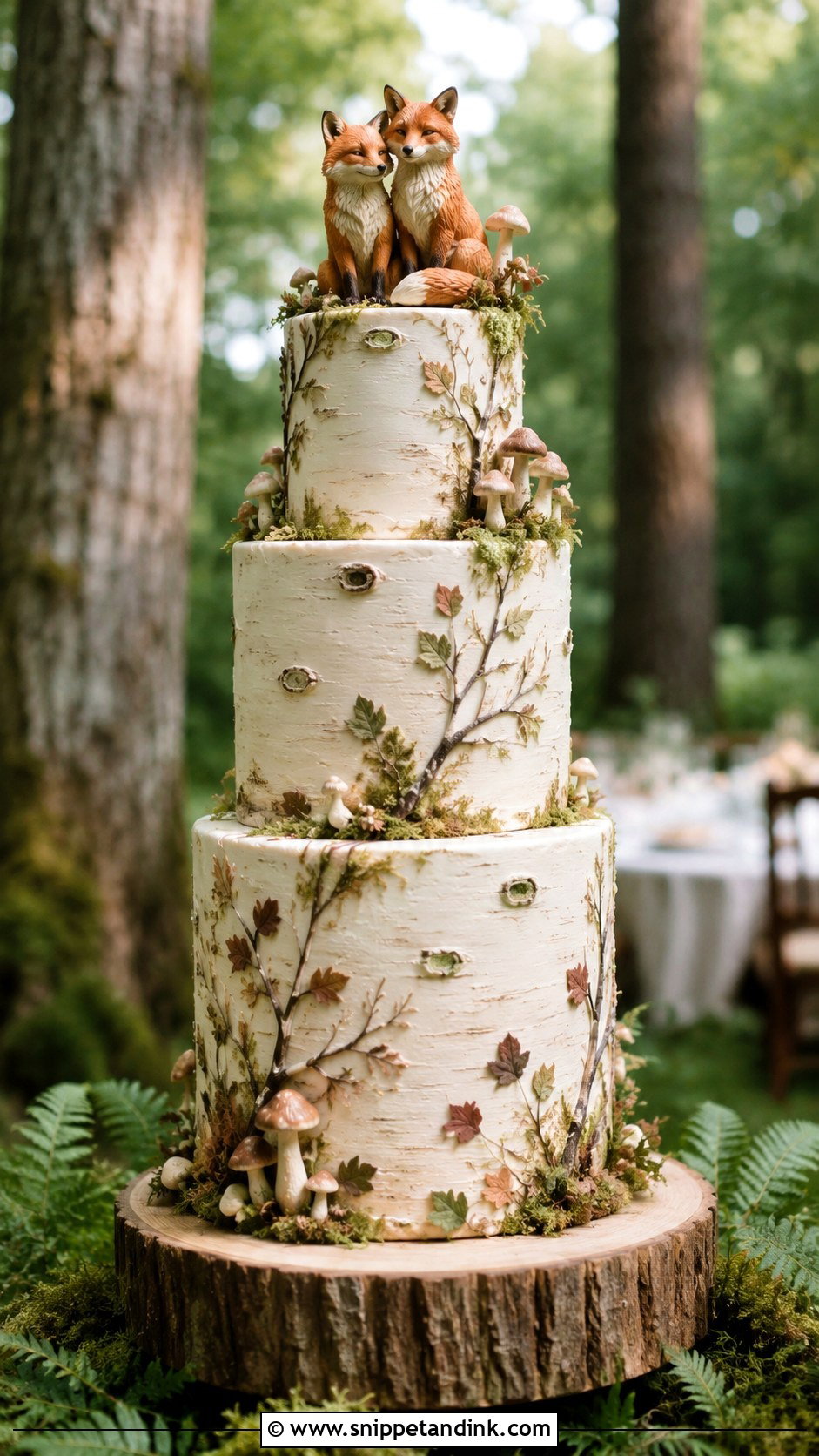 Woodland Fox Wedding Cake - Snippet and Ink - 20 Fox Wedding Cake Ideas