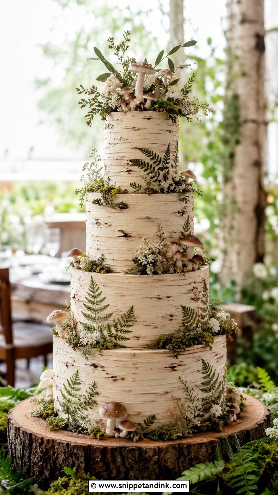 Woodland Tiered Wedding Cake - Snippet and Ink - 20 Woodlands Cake Ideas for Wedding
