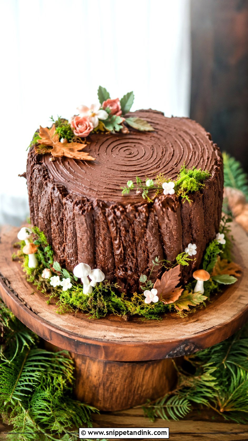 Woodland Tree Stump Wedding Cake - Snippet and Ink - 20 Woodlands Cake Ideas for Wedding